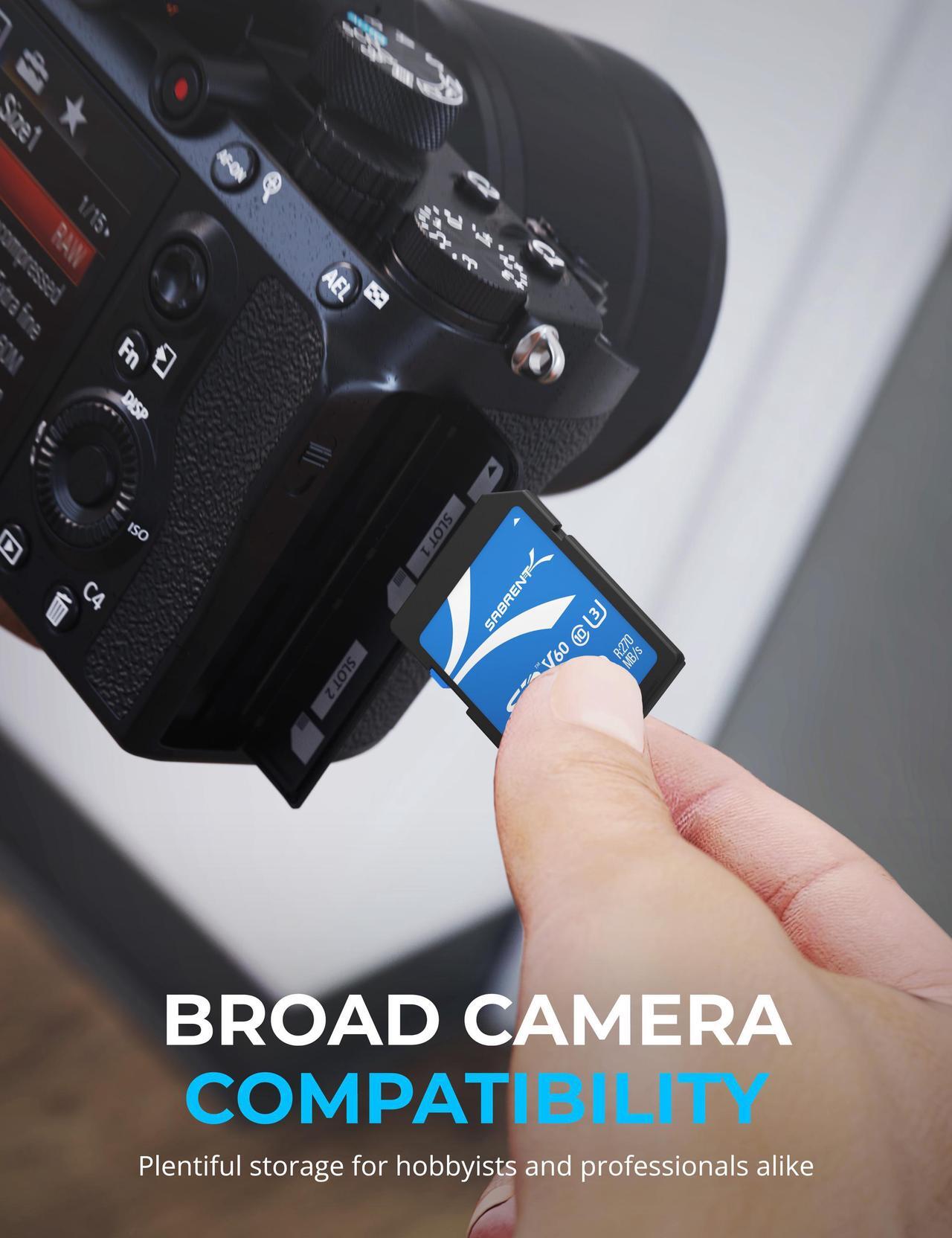 Alt view image 7 of 8 - SABRENT Rocket V60 256GB SD UHS-II Memory Card R270MB/s W170MB/s (SD-TL60-256GB)