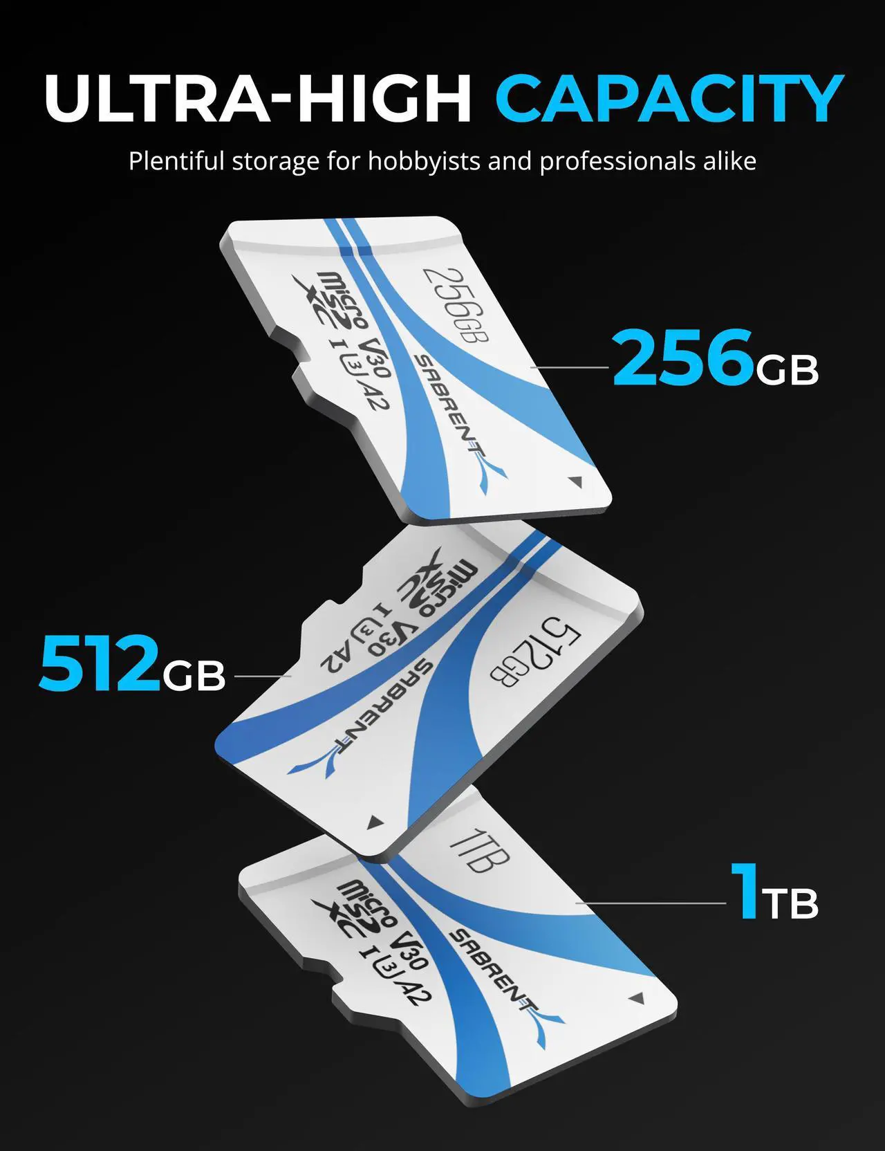 Alt view image 5 of 7 - SABRENT Rocket V30 A2 512GB MicroSDXC Memory Card R100MB/s W30MB/s (SD-MQ30-512)