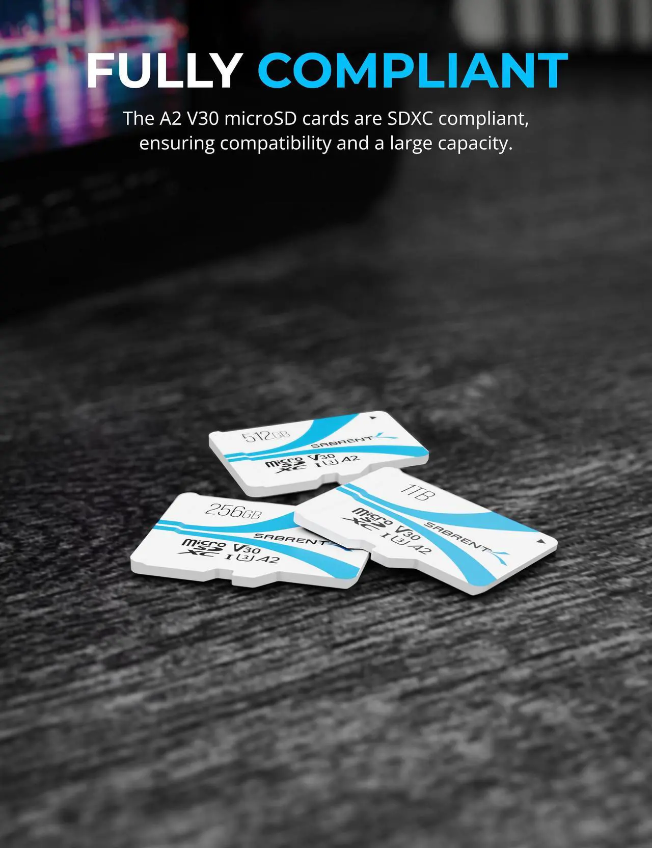 Alt view image 7 of 7 - SABRENT Rocket V30 A2 512GB MicroSDXC Memory Card R100MB/s W30MB/s (SD-MQ30-512)