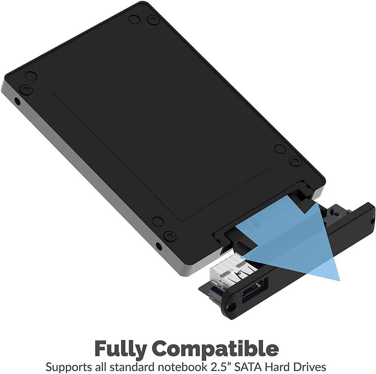 Alt view image 3 of 20 - Sabrent USB 3.0 to 2.5" SSD/SATA External Hard Drive Aluminum Enclosure, Black (EC-UK30)