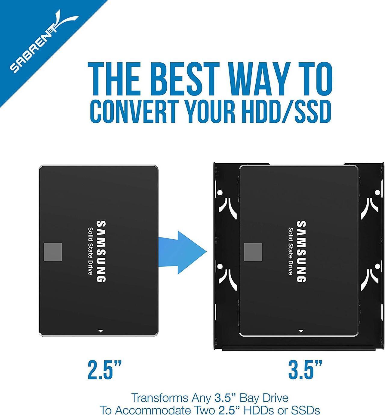 Alt view image 8 of 7 - Sabrent 2.5 Inch to 3.5 Inch Internal Hard Disk Drive Mounting Kit (BK-HDDH)