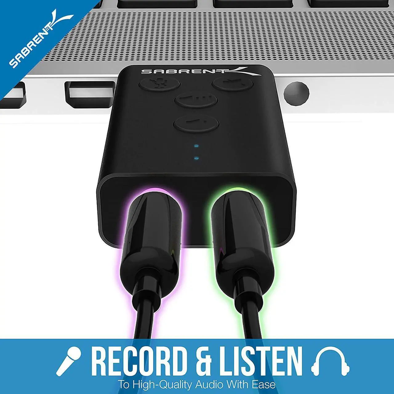 Alt view image 7 of 20 - SABRENT Aluminum USB External 3D Stereo Sound Adapter for Windows and Mac. Plug and Play No Drivers Needed. [Black] (AU-DDAB)