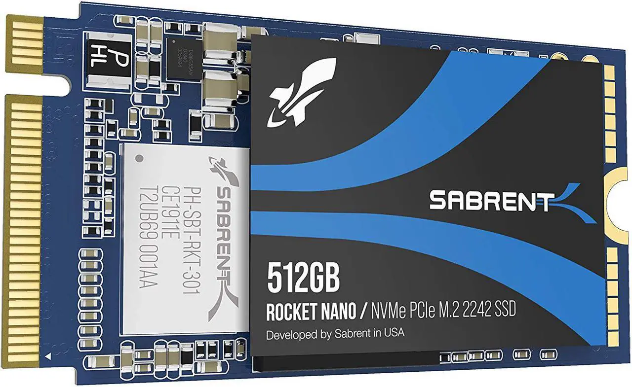 Main image of SABRENT 512GB Rocket NVMe PCIe M.2 2242 DRAM-Less Low Power Internal High-Performance SSD (SB-1342-512)