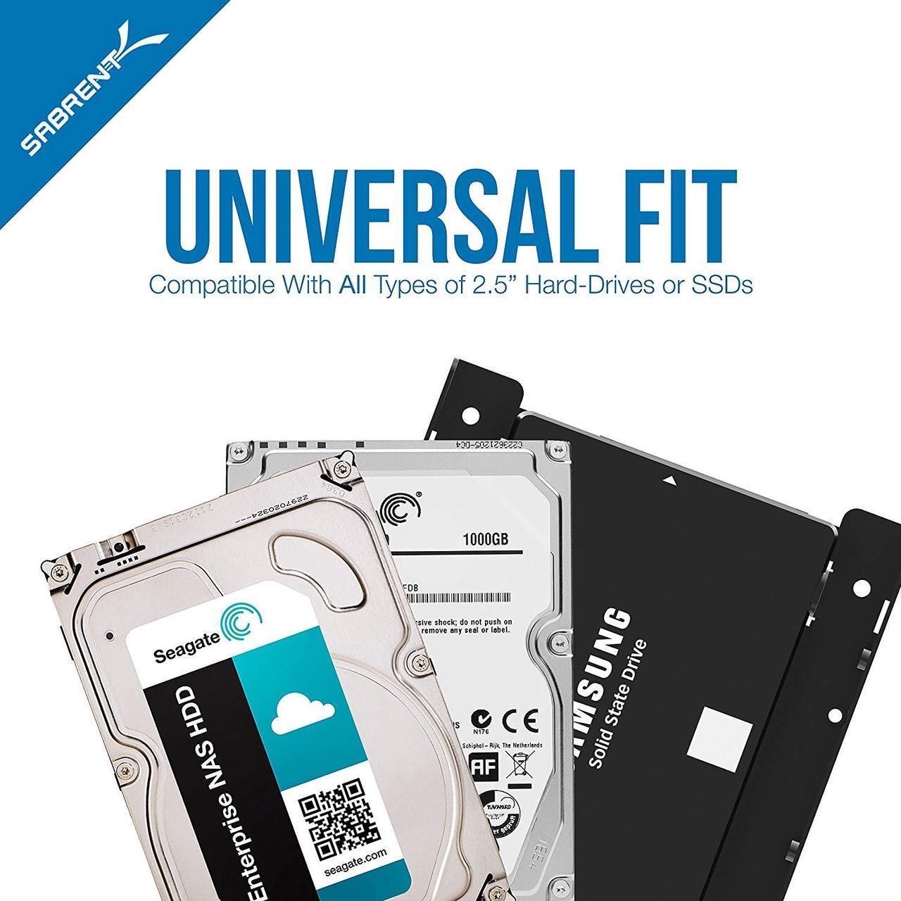 Alt view image 3 of 12 - Sabrent 2.5 Inch to 3.5 Inch Internal Hard Disk Drive Mounting Bracket Kit (BK-HDDF)