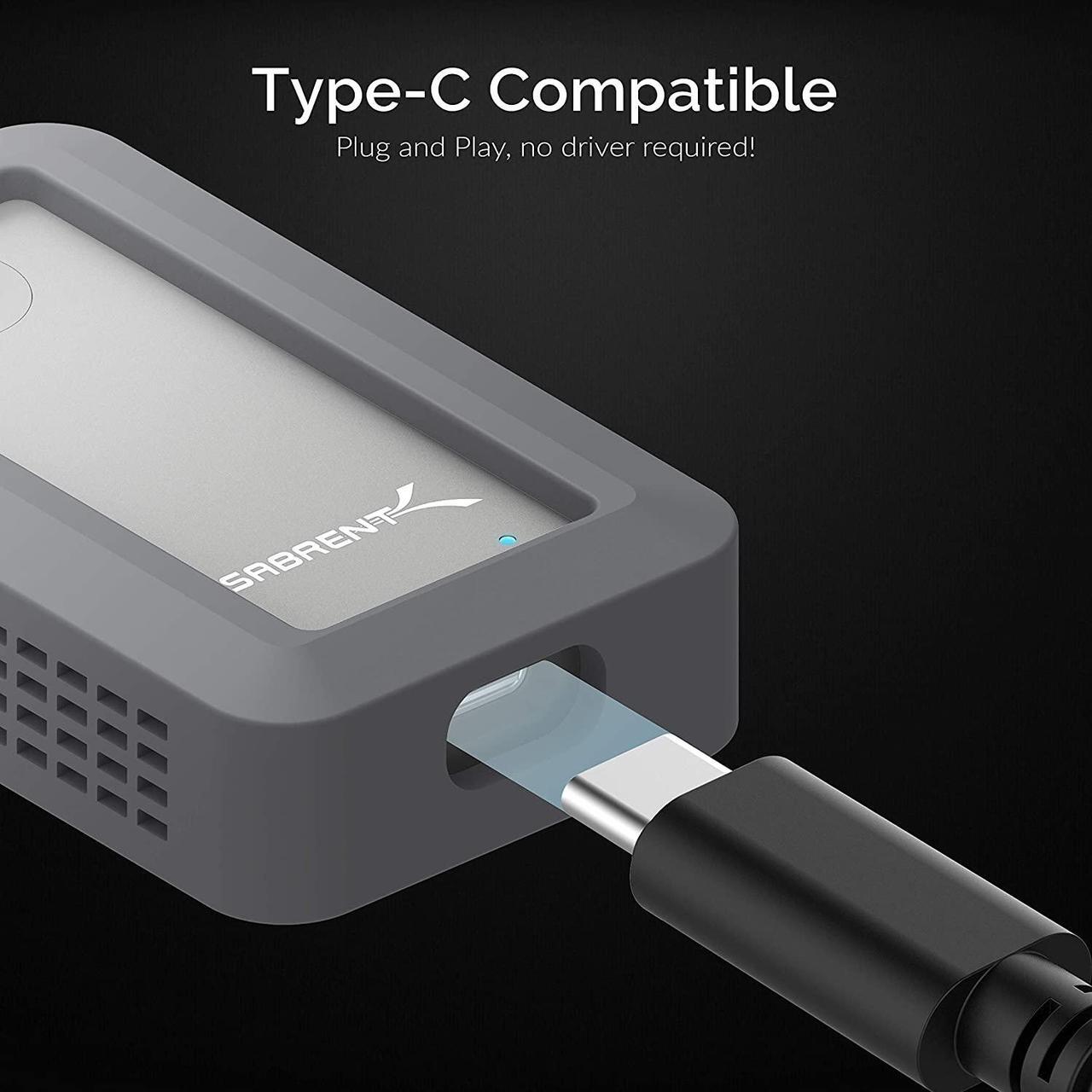 Alt view image 8 of 9 - SABRENT Rocket Nano Rugged 1TB USB 3.2 10Gb/s External Aluminum Waterproof [IP67] SSD with Bumper Guard in Grey (SB-1TB-NAWP)
