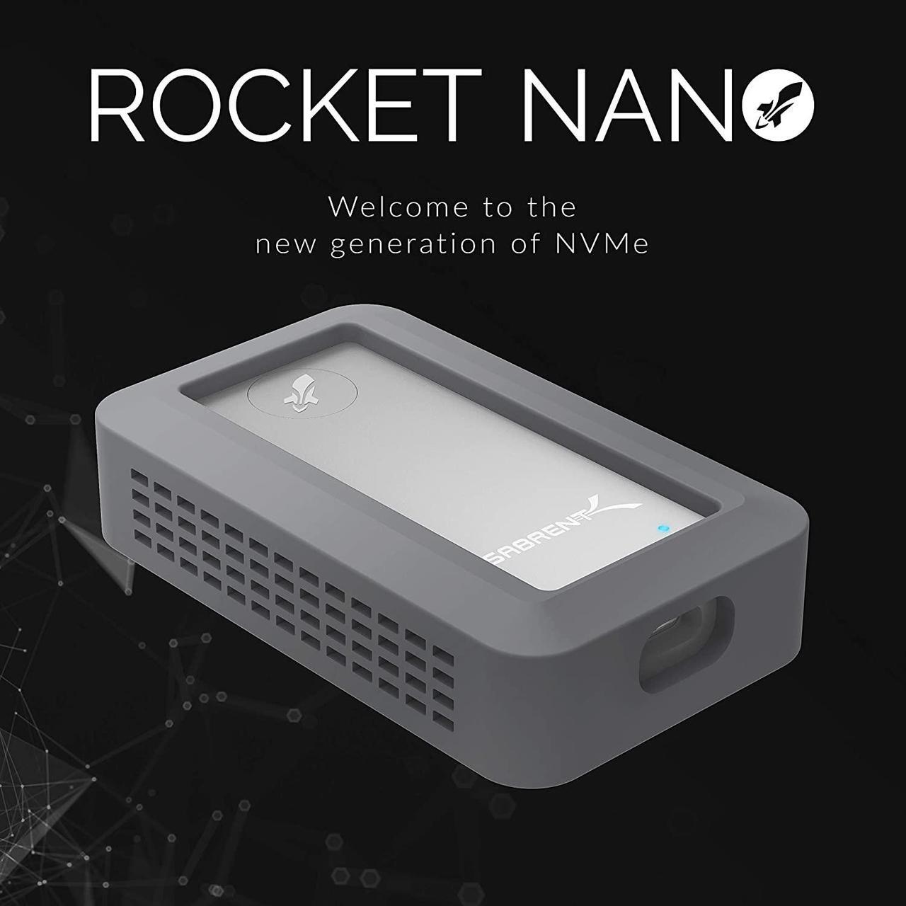 Alt view image 3 of 9 - SABRENT Rocket Nano Rugged 1TB USB 3.2 10Gb/s External Aluminum Waterproof [IP67] SSD with Bumper Guard in Grey (SB-1TB-NAWP)