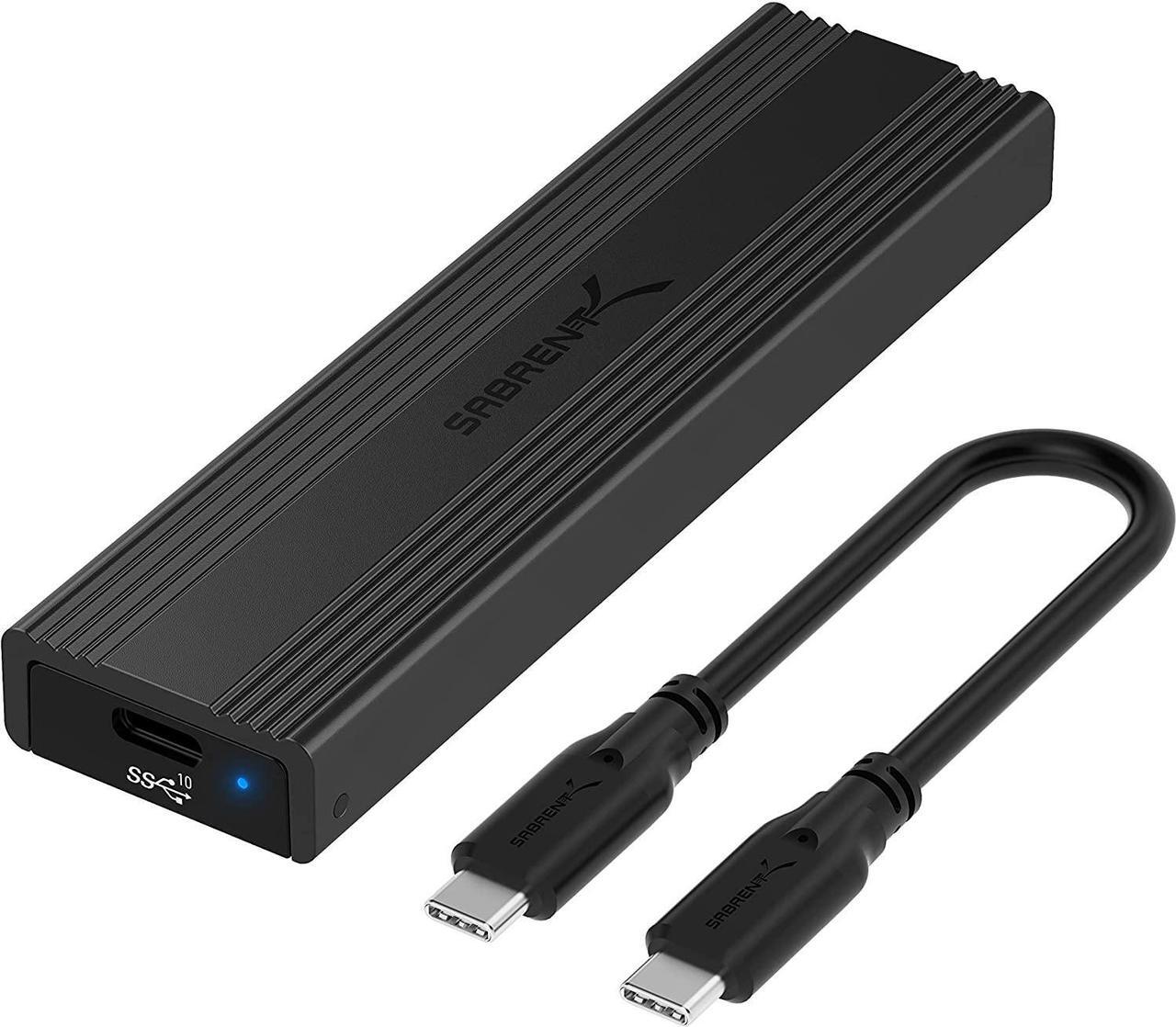 Main image of SABRENT USB 3.2 Type-C Tool-Free Enclosure for M.2 PCIe NVMe and SATA SSDs (EC-SNVE)