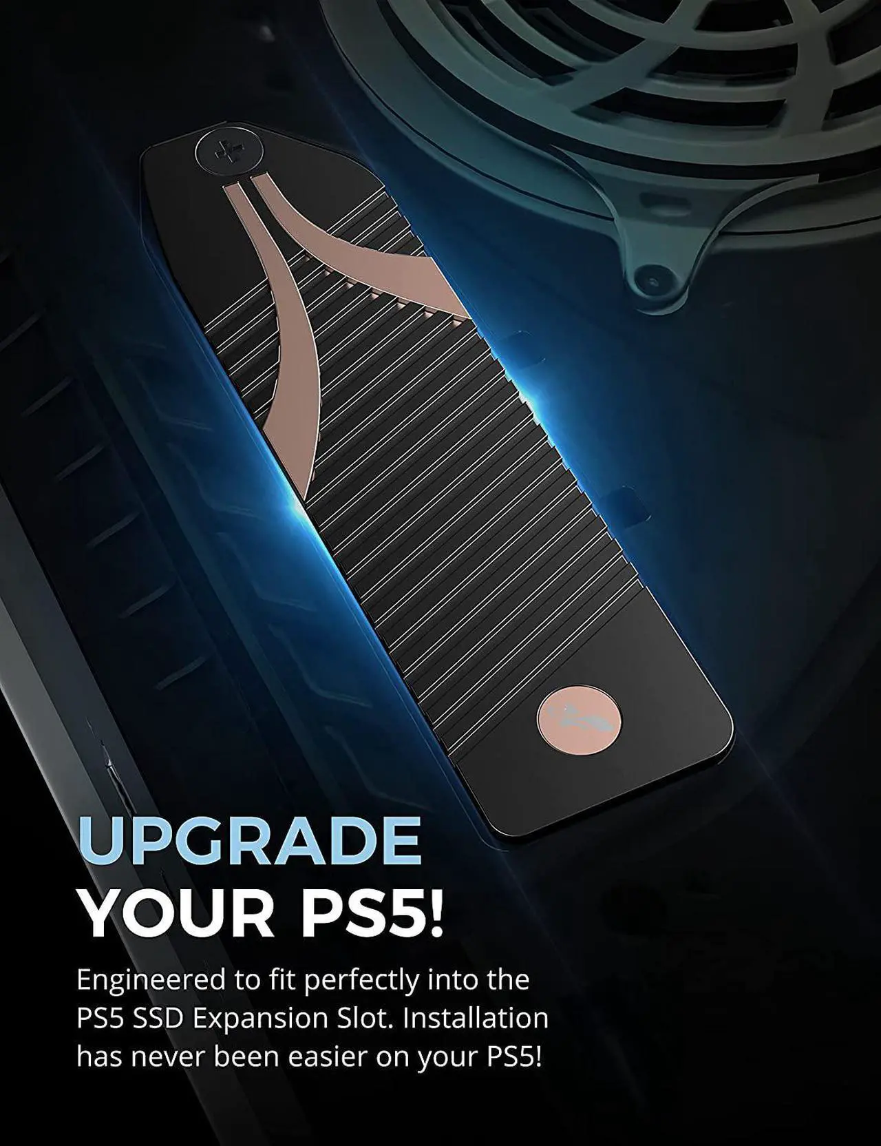 Alt view image 7 of 8 - SABRENT M.2 NVMe Heatsink for The PS5 Console (SB-PSHS)