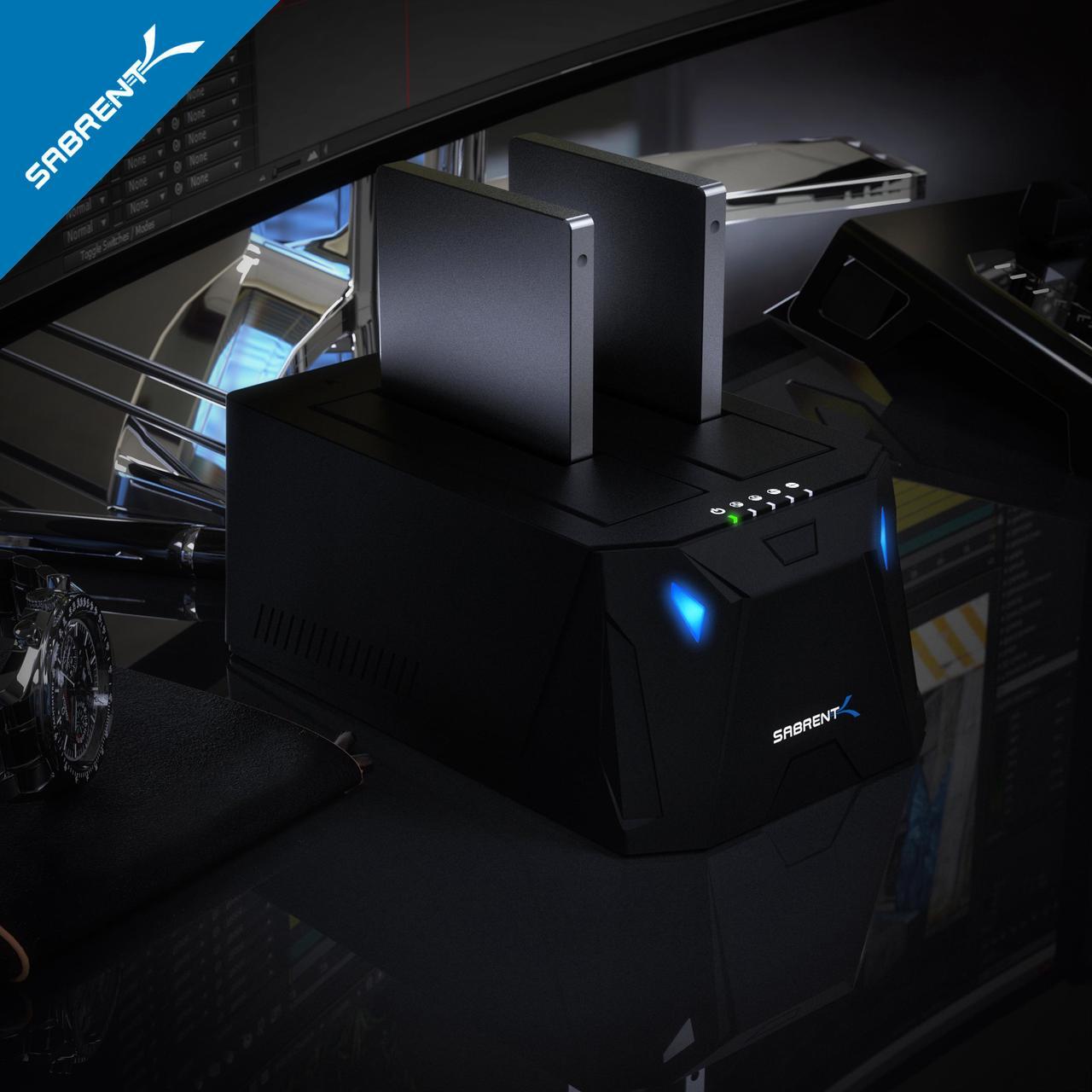 Alt view image 2 of 7 - SABRENT EC-HD2B 2.5" & 3.5" Black SATA I/II/III USB 3.0 USB 3.0 to SATA I/II/III Dual Bay External Hard Drive Docking Station for 2.5 or 3.5in HDD, SSD