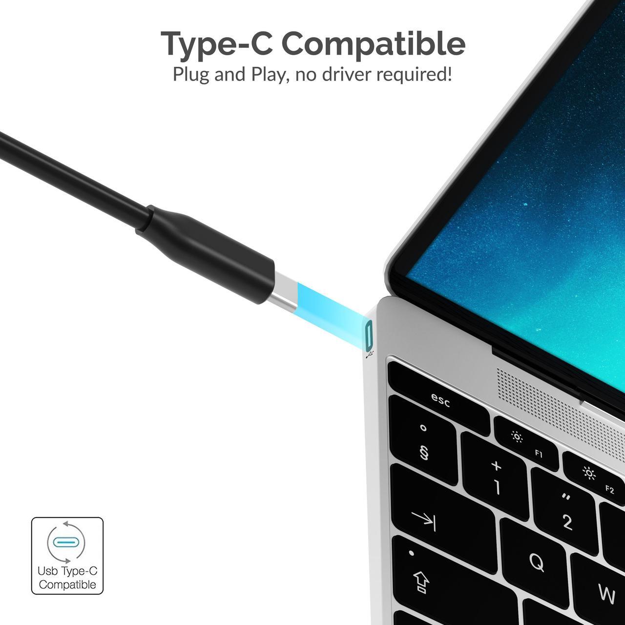 Alt view image 6 of 14 - SABRENT Multi-Port USB Type-C Hub with 4k HDMI | Power Delivery (60 Watts) | 1 USB 3.0 Port | 2 USB 2.0 Ports (HB-TC5P)