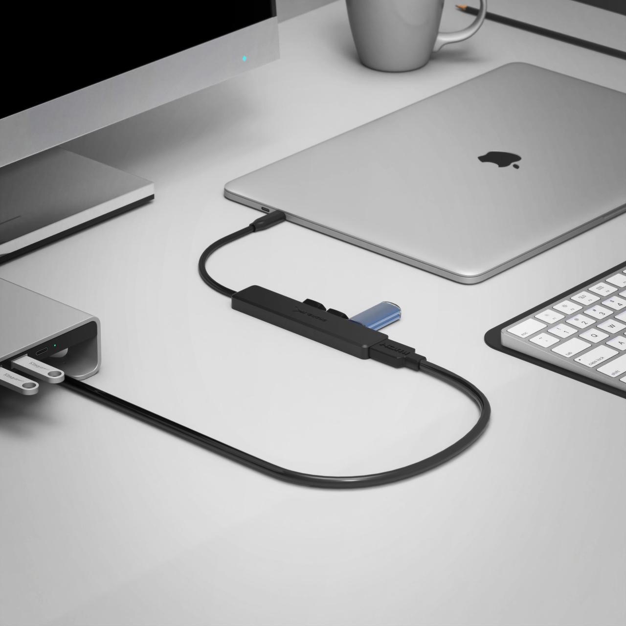 Alt view image 7 of 14 - SABRENT Multi-Port USB Type-C Hub with 4k HDMI | Power Delivery (60 Watts) | 1 USB 3.0 Port | 2 USB 2.0 Ports (HB-TC5P)