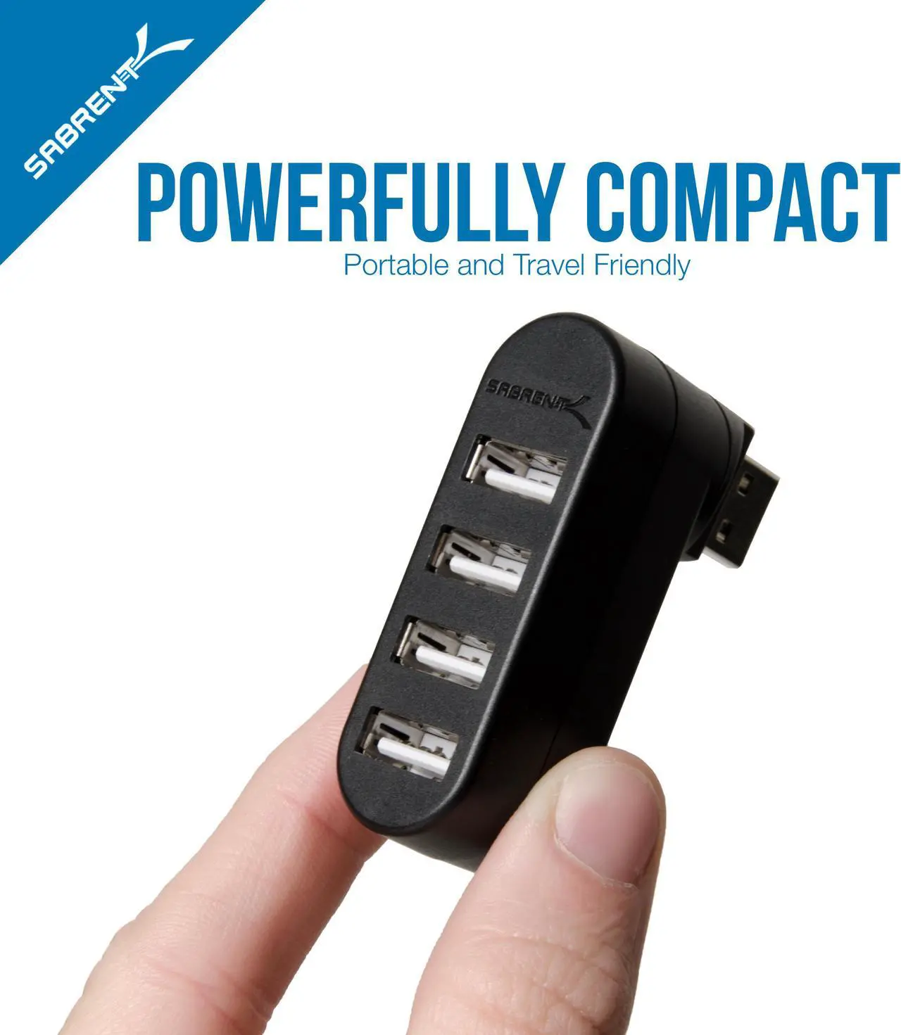 Alt view image 7 of 20 - Sabrent 4-Port USB 2.0 Hub [90°/180° Degree Rotatable] (HB-UMN4)