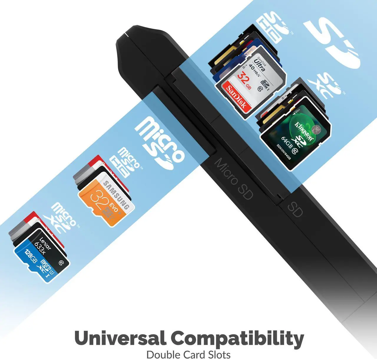 Alt view image 4 of 7 - SABRENT USB 3.0 Micro SD and SD Card Reader (CR-T2MS)