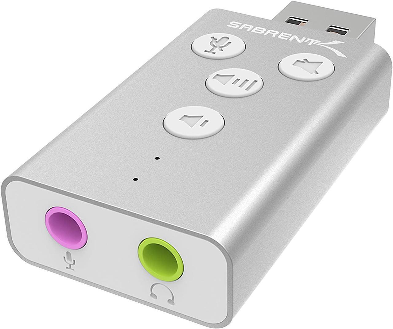 Alt view image 2 of 11 - SABRENT Aluminum USB External 3D Stereo Sound Adapter for Windows and Mac. Plug and Play No Drivers Needed. [Silver] (AU-DDAS)