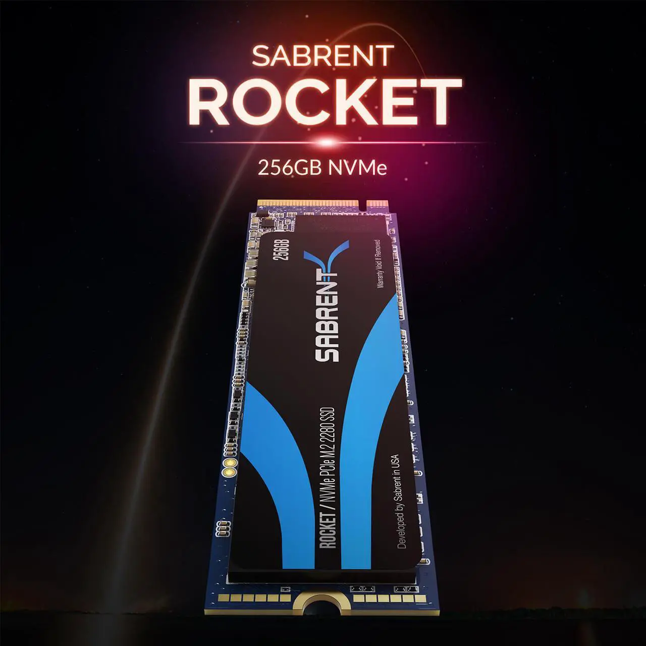 Alt view image 3 of 7 - SABRENT 256GB Rocket NVMe PCIe M.2 2280 Internal SSD High Performance Solid State Drive (SB-ROCKET-256)