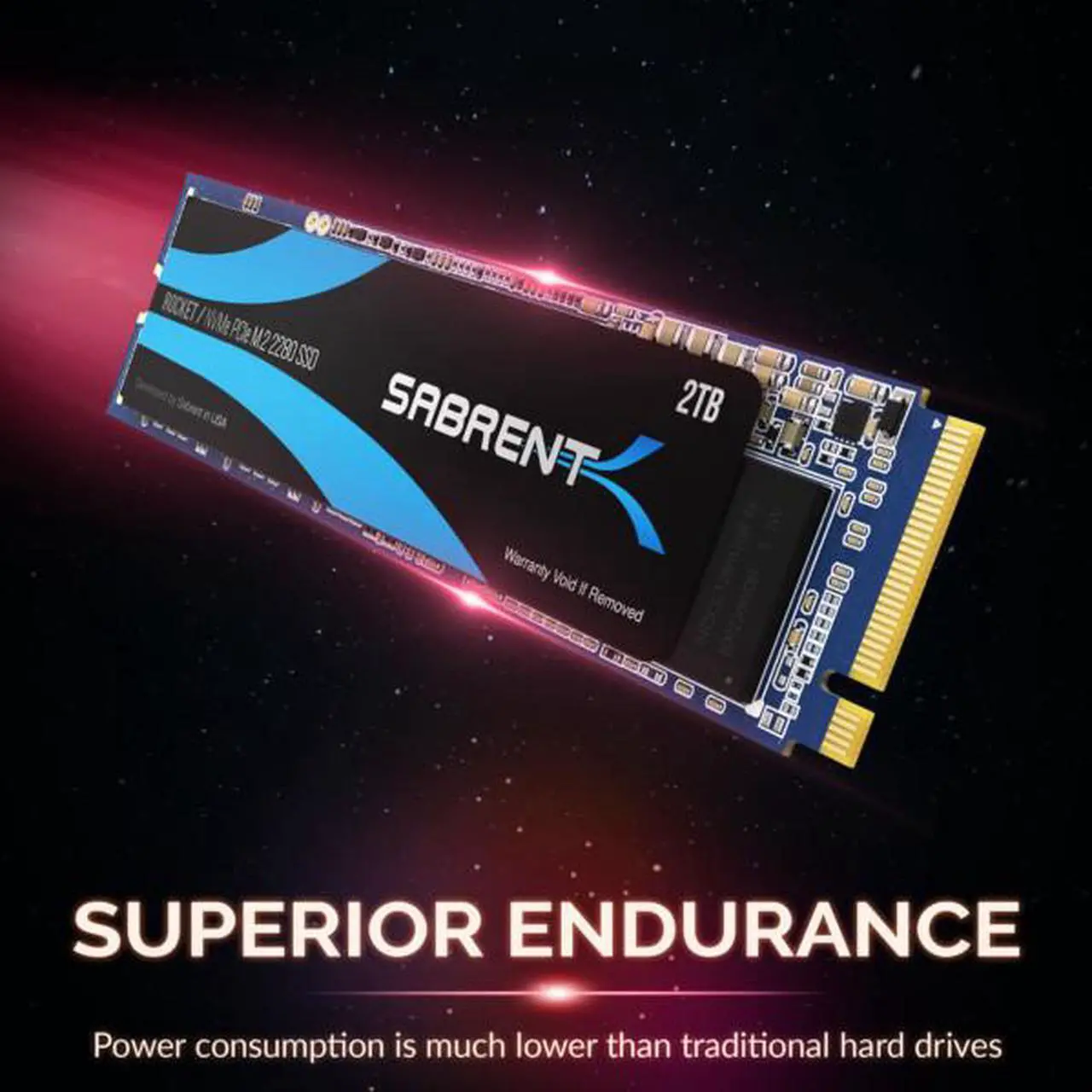 Alt view image 6 of 7 - SABRENT 2TB Rocket NVMe PCIe M.2 2280 Internal SSD High Performance Solid State Drive (SB-ROCKET-2TB)