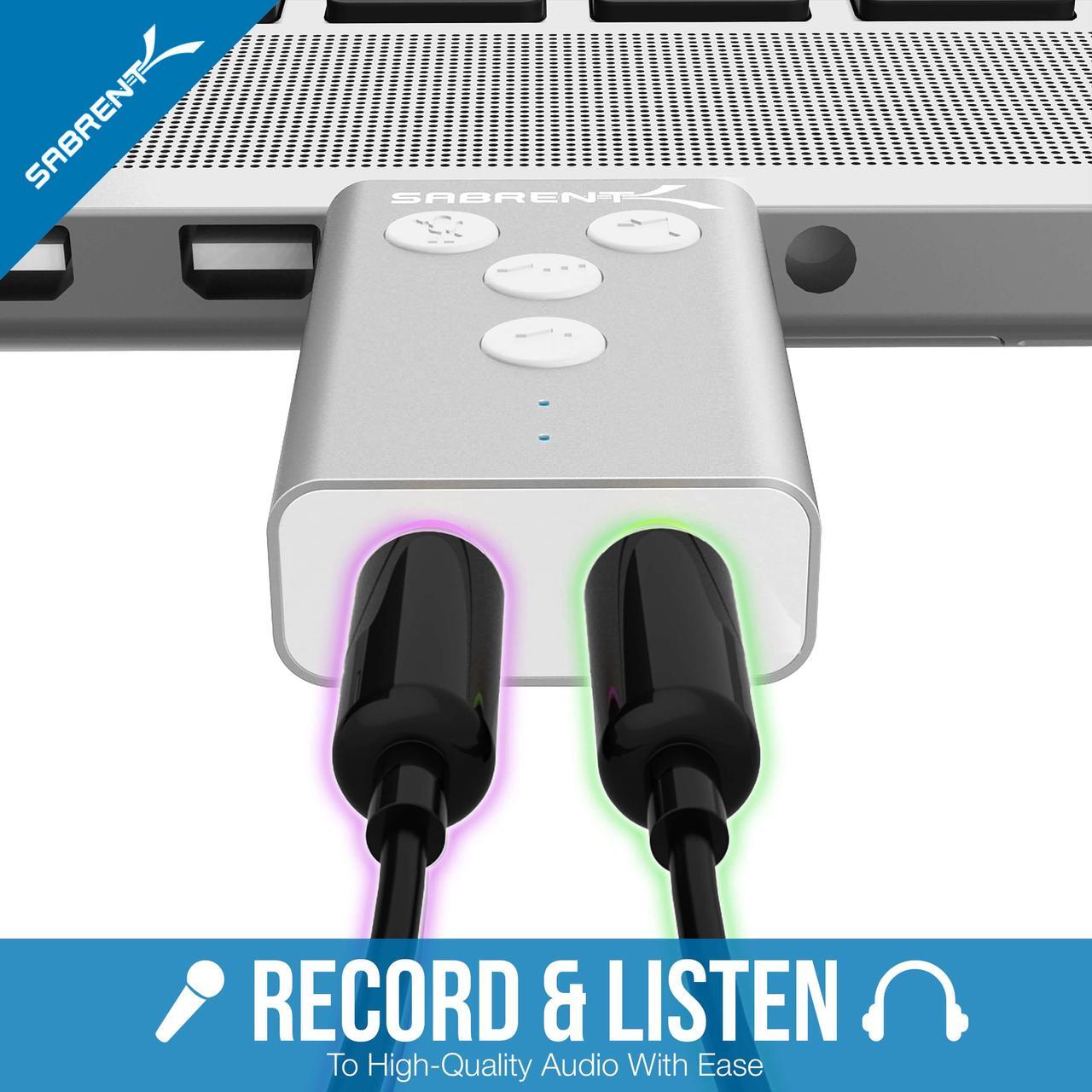 Alt view image 7 of 11 - SABRENT Aluminum USB External 3D Stereo Sound Adapter for Windows and Mac. Plug and Play No Drivers Needed. [Silver] (AU-DDAS)