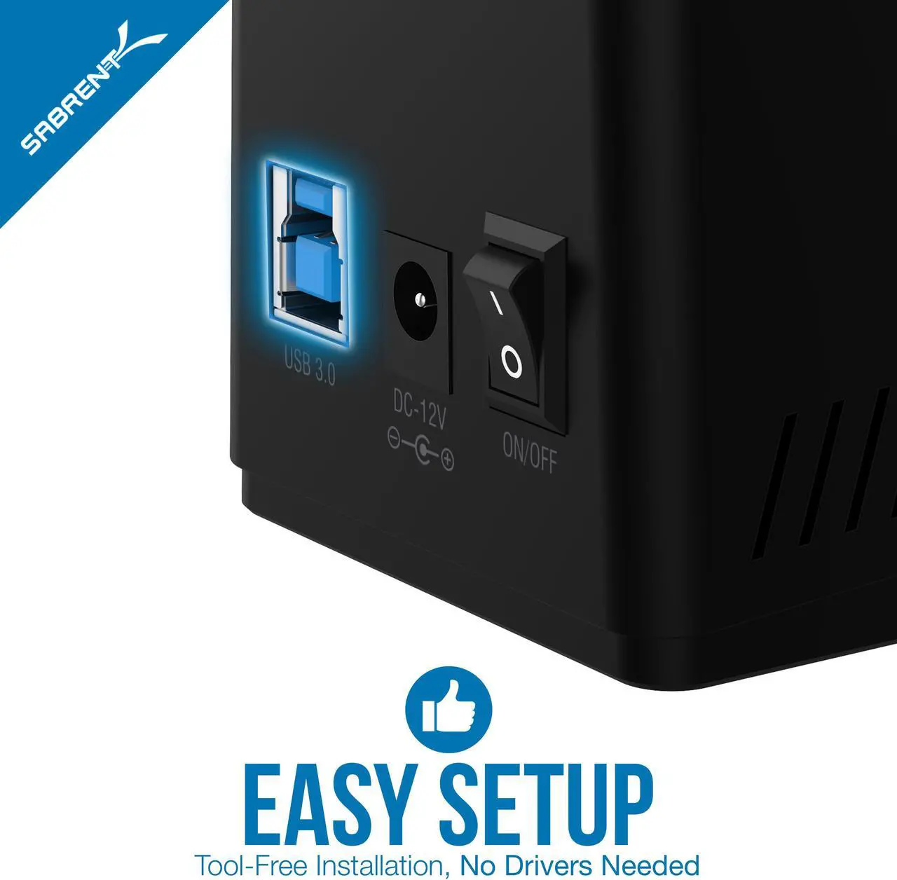 Alt view image 6 of 8 - SABRENT USB 3.0 to SATA External Hard Drive Docking Station for 2.5" or 3.5"' HDD, SSD [Support UASP] (EC-UBLB)