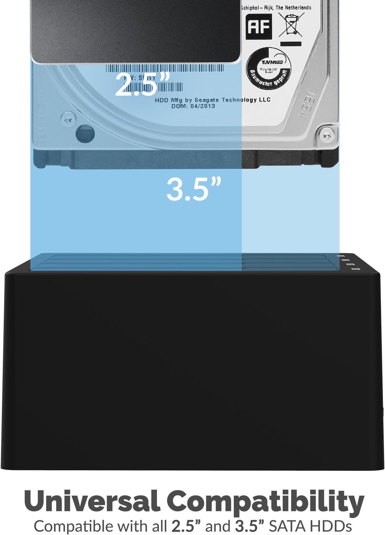 Alt view image 5 of 20 - Sabrent 4-Bay USB 3.0 SATA 2.5in/3.5in SSD/HDD Docking Station (DS-U3B4)