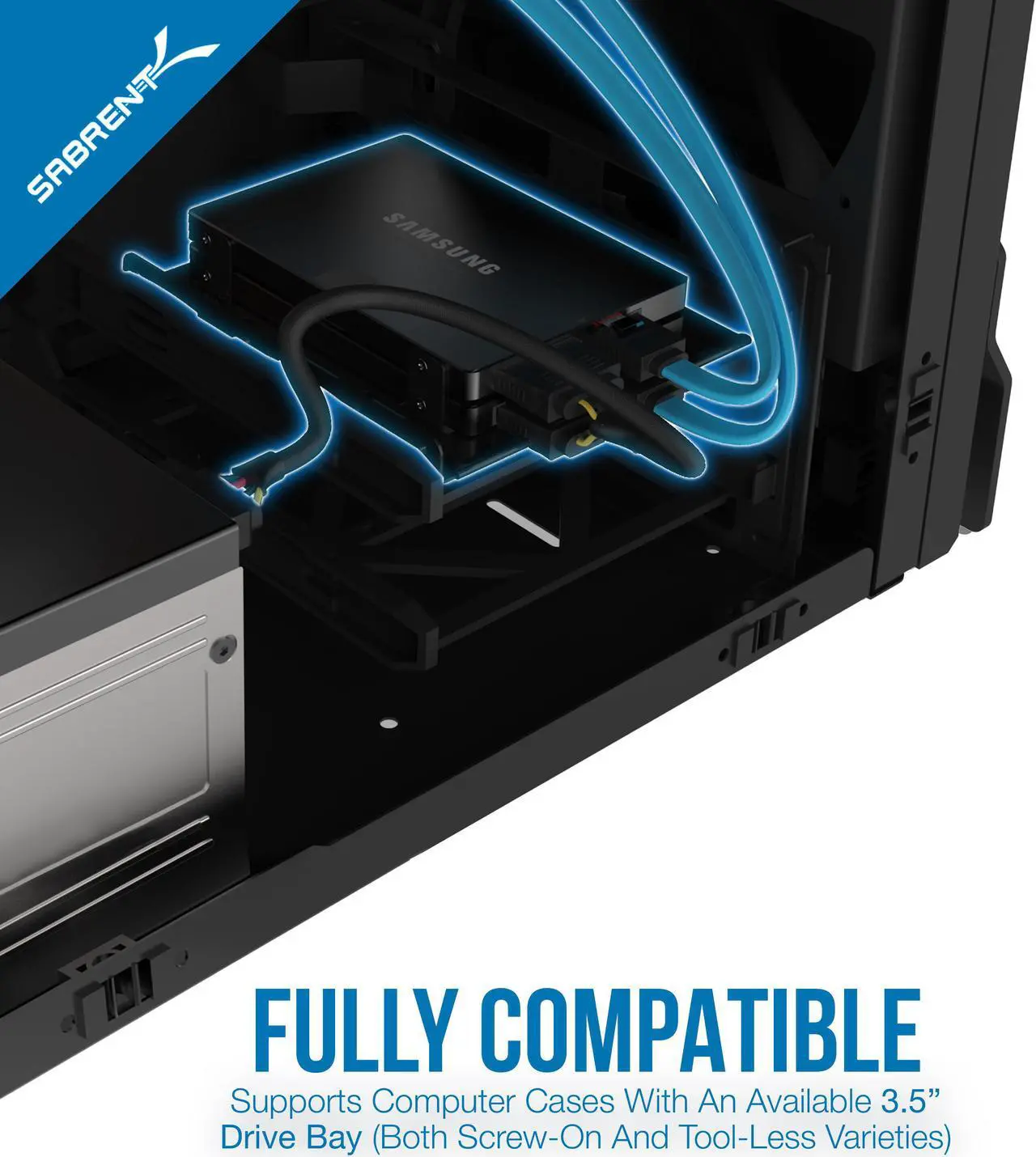 Alt view image 4 of 7 - SABRENT 3.5-Inch to x2 SSD / 2.5-Inch Internal Hard Drive Mounting Kit [SATA and Power Cables Included] (BK-HDCC)