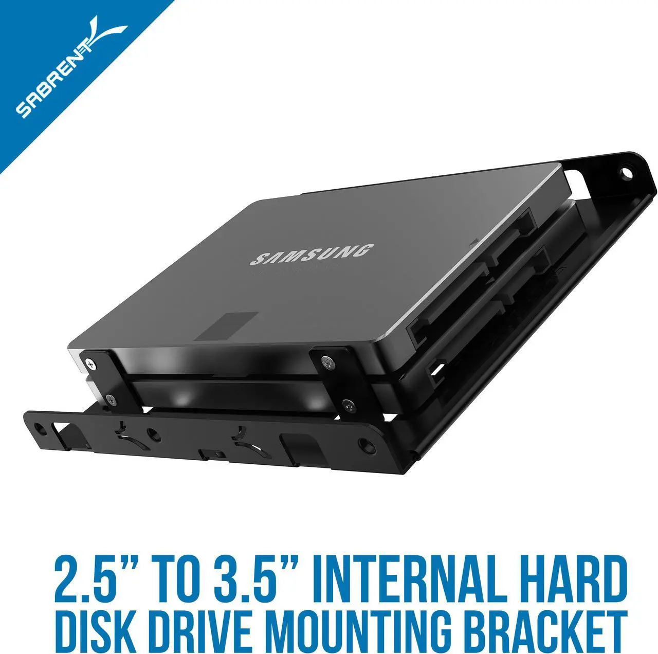 Alt view image 2 of 7 - SABRENT 3.5-Inch to x2 SSD / 2.5-Inch Internal Hard Drive Mounting Kit [SATA and Power Cables Included] (BK-HDCC)