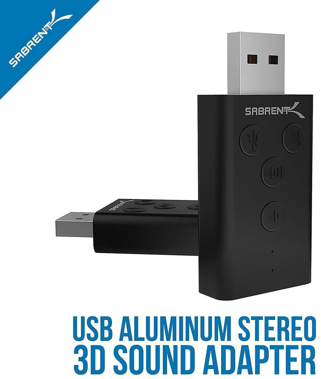 Alt view image 19 of 20 - SABRENT Aluminum USB External 3D Stereo Sound Adapter for Windows and Mac. Plug and Play No Drivers Needed. [Black] (AU-DDAB)