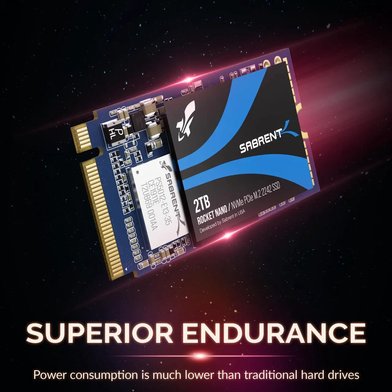 Alt view image 6 of 14 - SABRENT 2TB Rocket NVMe PCIe M.2 2242 DRAM-Less Low Power Internal High Performance SSD (SB-1342-2TB)