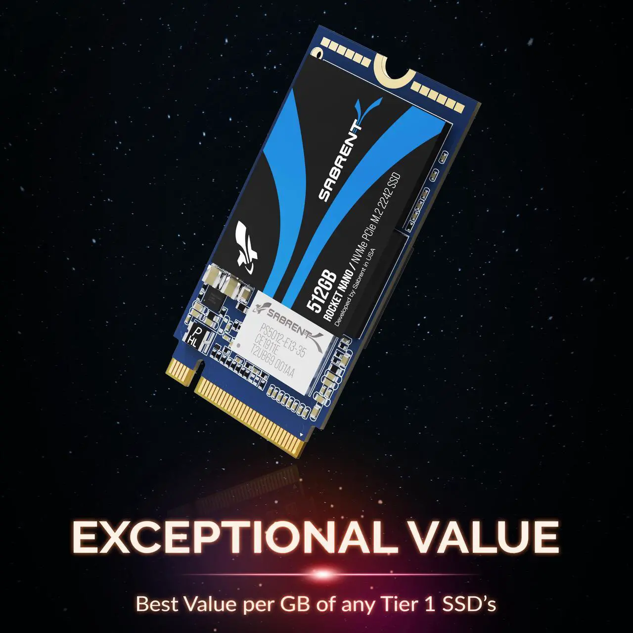 Alt view image 4 of 8 - SABRENT 512GB Rocket NVMe PCIe M.2 2242 DRAM-Less Low Power Internal High-Performance SSD (SB-1342-512)