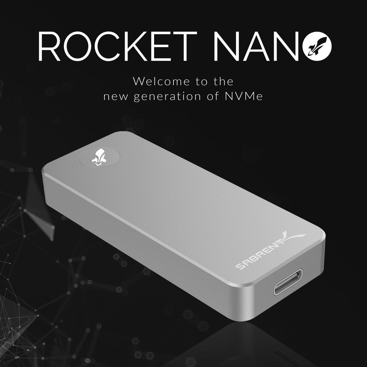 Alt view image 3 of 14 - SABRENT Rocket Nano 2TB USB 3.2 10Gb/s External Aluminum SSD (Silver) (SB-2TB-NANO)