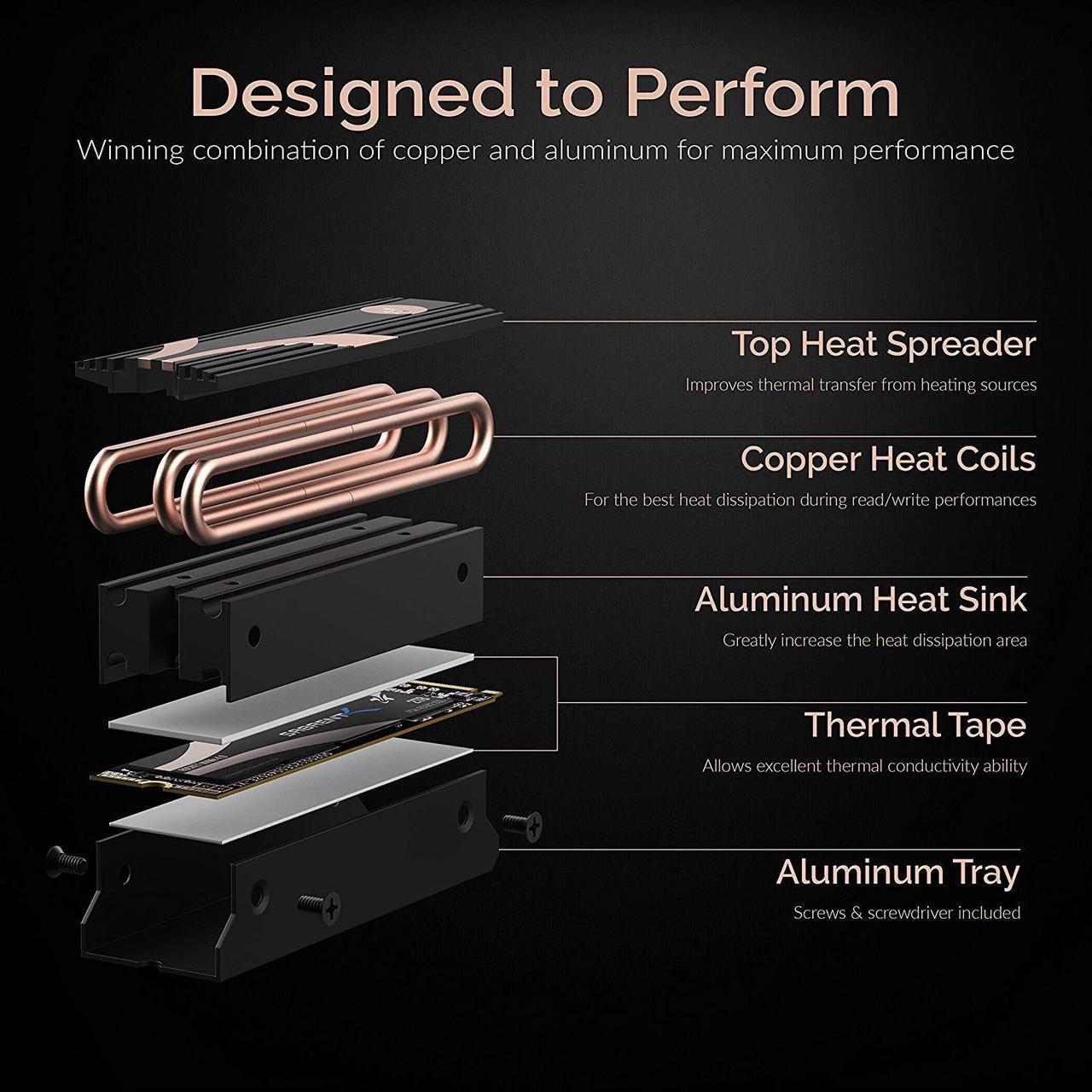 Alt view image 4 of 16 - SABRENT M.2 2280 SSD Rocket Heatsink (SB-HTSK)