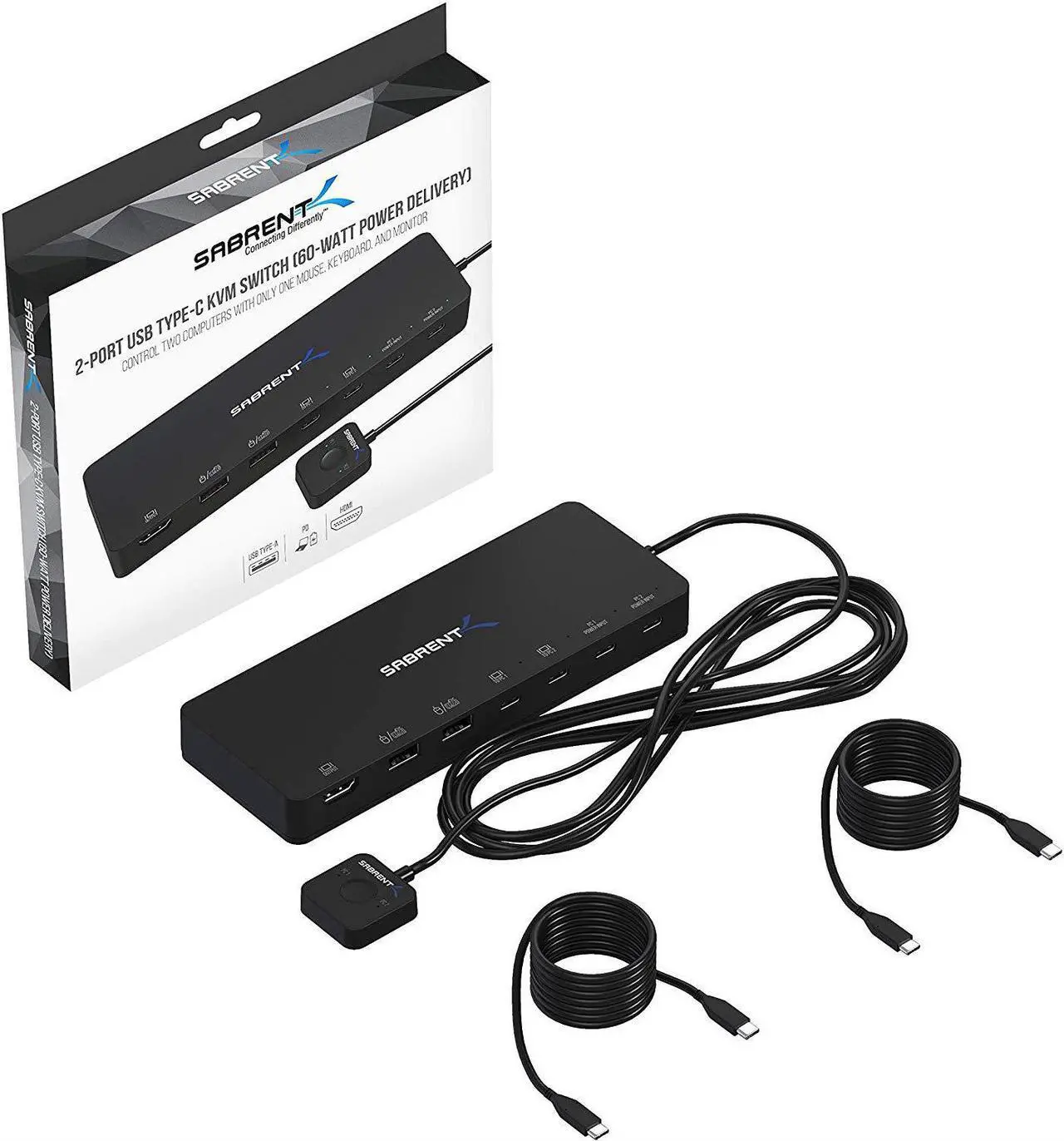 Alt view image 8 of 11 - SABRENT 2-Port USB Type-C KVM Switch with 60 Watt Power Delivery Option (USB-KCPD)