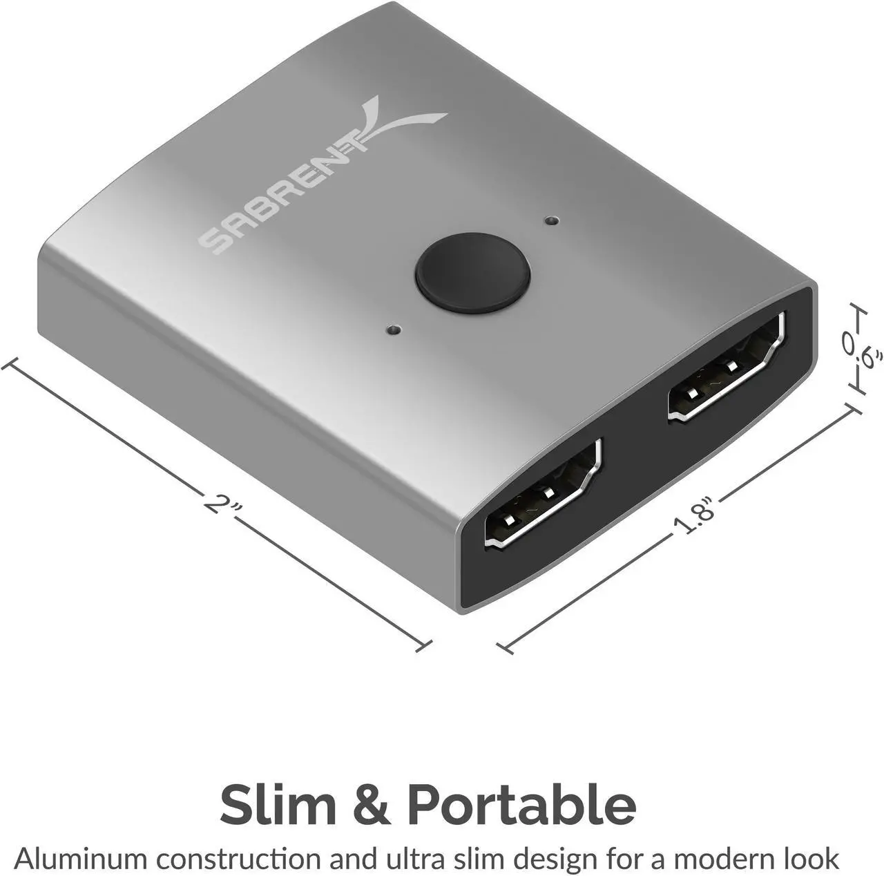 Alt view image 8 of 8 - SABRENT 2-Port 4K Dual HDMI Sharing Switch (DA-HSW2)