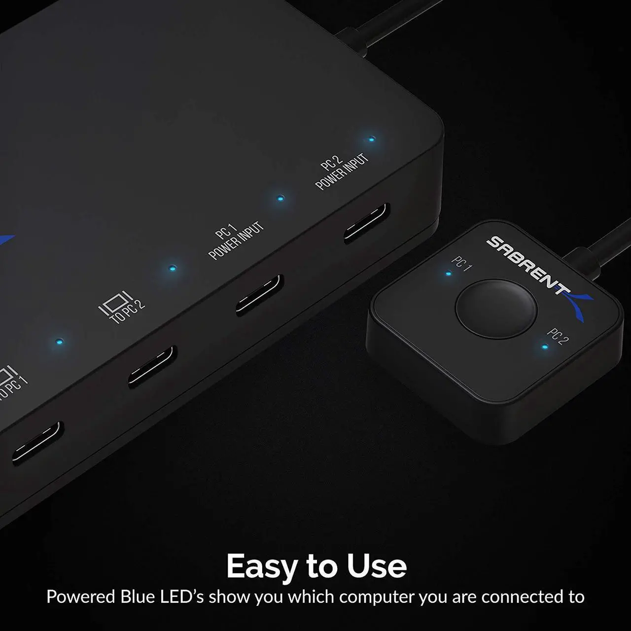 Alt view image 6 of 11 - SABRENT 2-Port USB Type-C KVM Switch with 60 Watt Power Delivery Option (USB-KCPD)