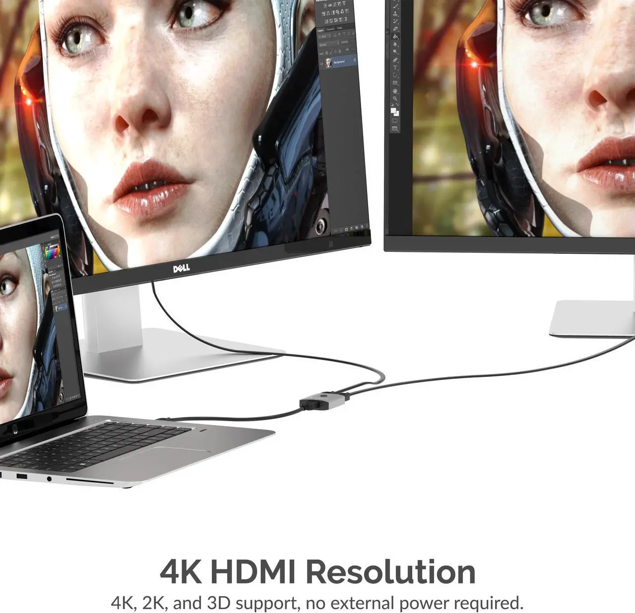 Alt view image 4 of 8 - SABRENT 2-Port 4K Dual HDMI Sharing Switch (DA-HSW2)