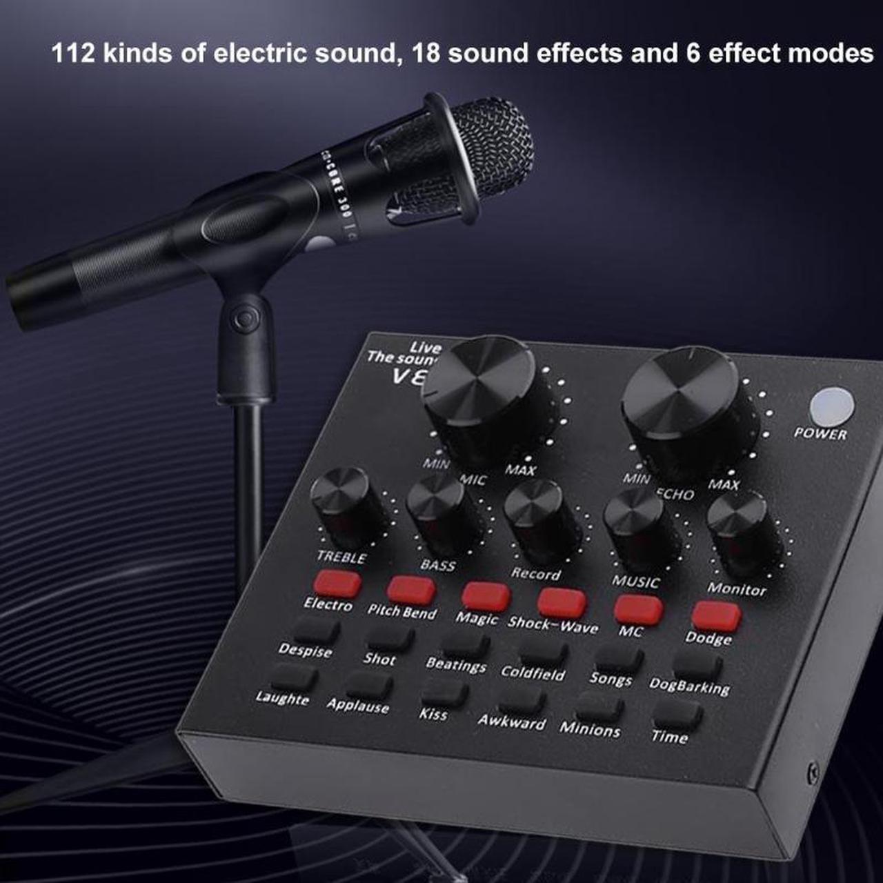 Alt view image 3 of 5 - Audio USB Headset Microphone Webcast Live Sound Card for Youtuber 18 Sound Effects 6 Modes Sound Card for Phone Computer