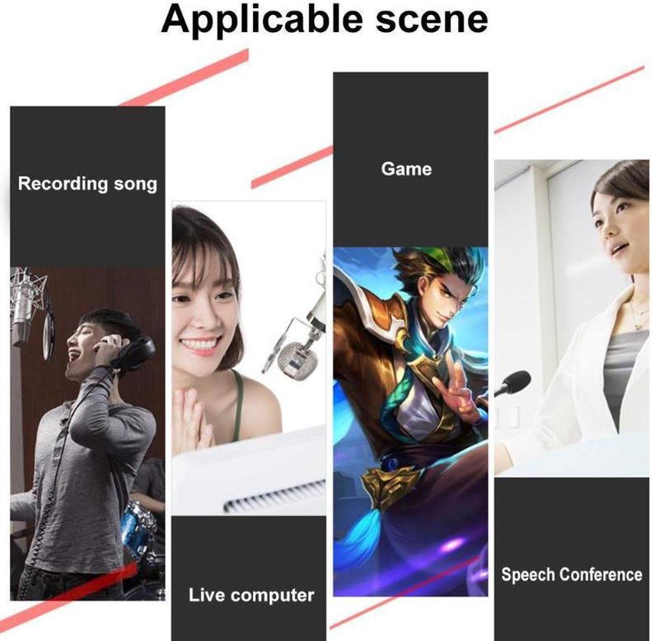 Alt view image 4 of 5 - Audio USB Headset Microphone Webcast Live Sound Card for Youtuber 18 Sound Effects 6 Modes Sound Card for Phone Computer