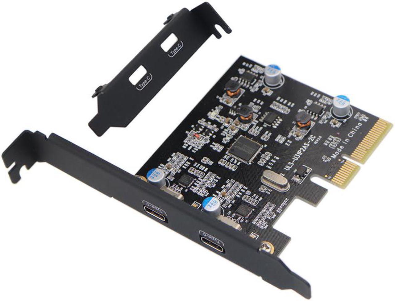 PCI Express 4X to USB 3.1 Gen2 10Gbps 2-Port Type C Expansion Card Adapter For Desktop Computer Windows 7/8/8.1/10/Linux