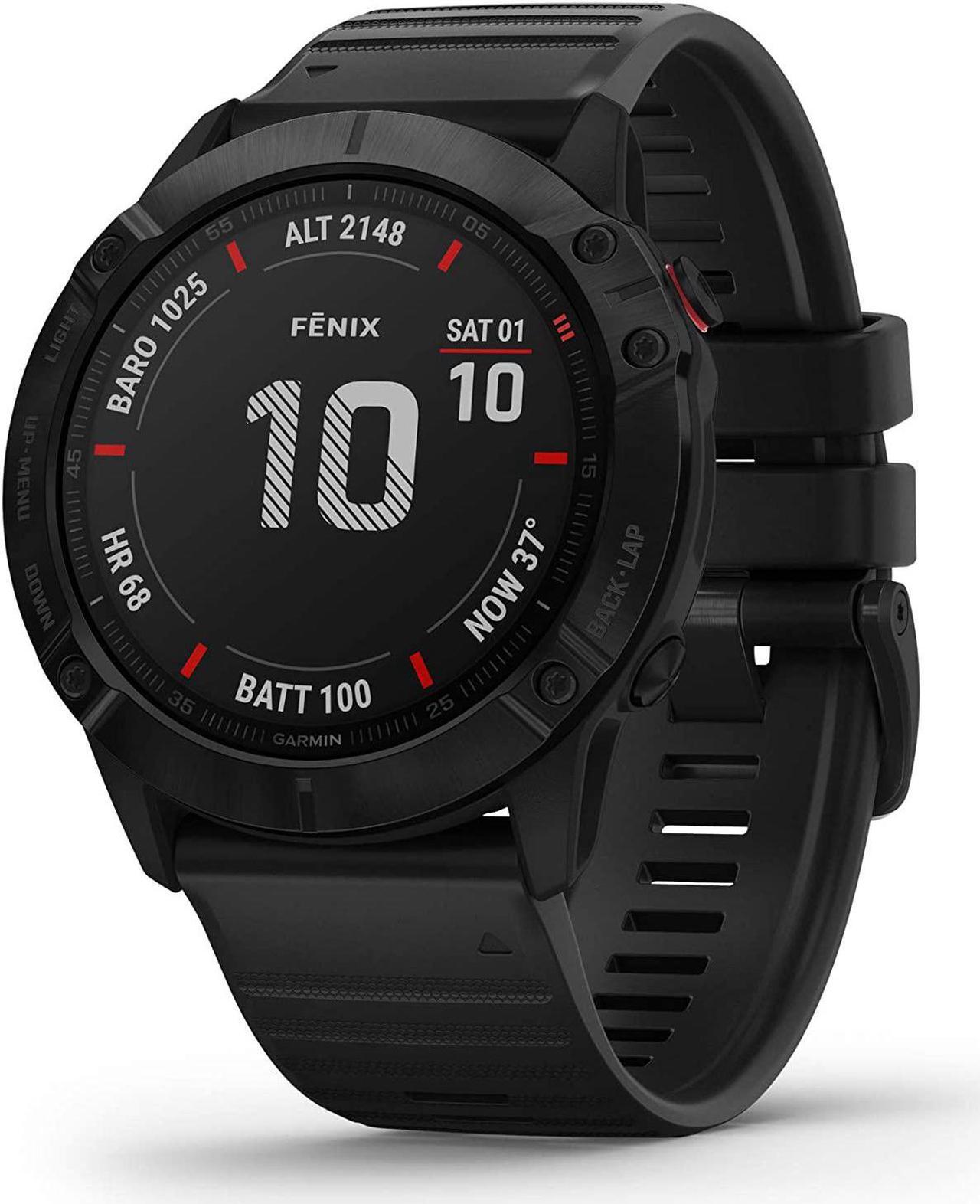 Alt view image 9 of 20 - Garmin Fenix 6X Pro, Premium Multisport GPS Watch, -Black with Black Band - (010-02157-00)