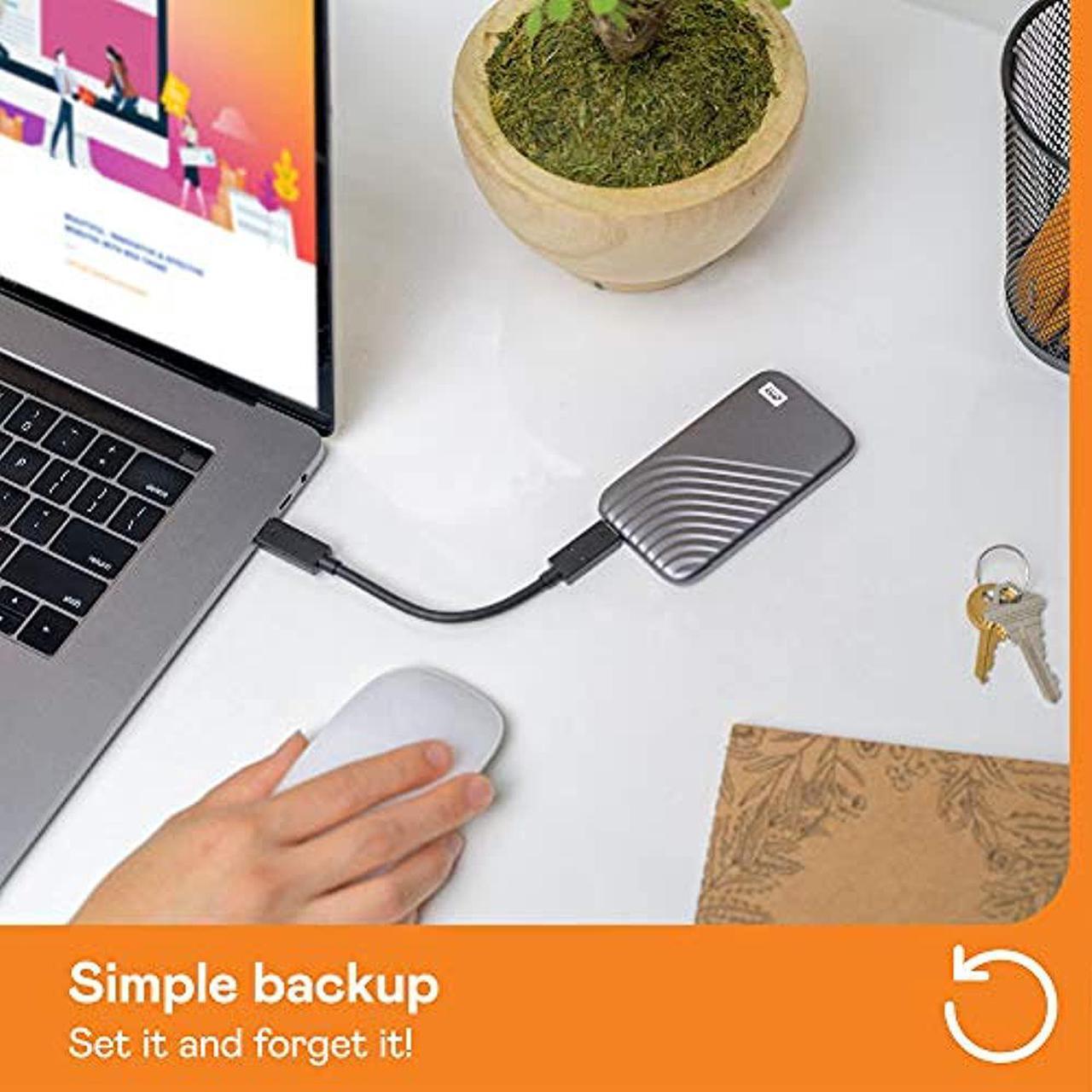 Alt view image 3 of 13 - WD 1TB My Passport SSD External Portable Drive, Gray, Up to 1,050 MB/s - WDBAGF0010BGY-WESN