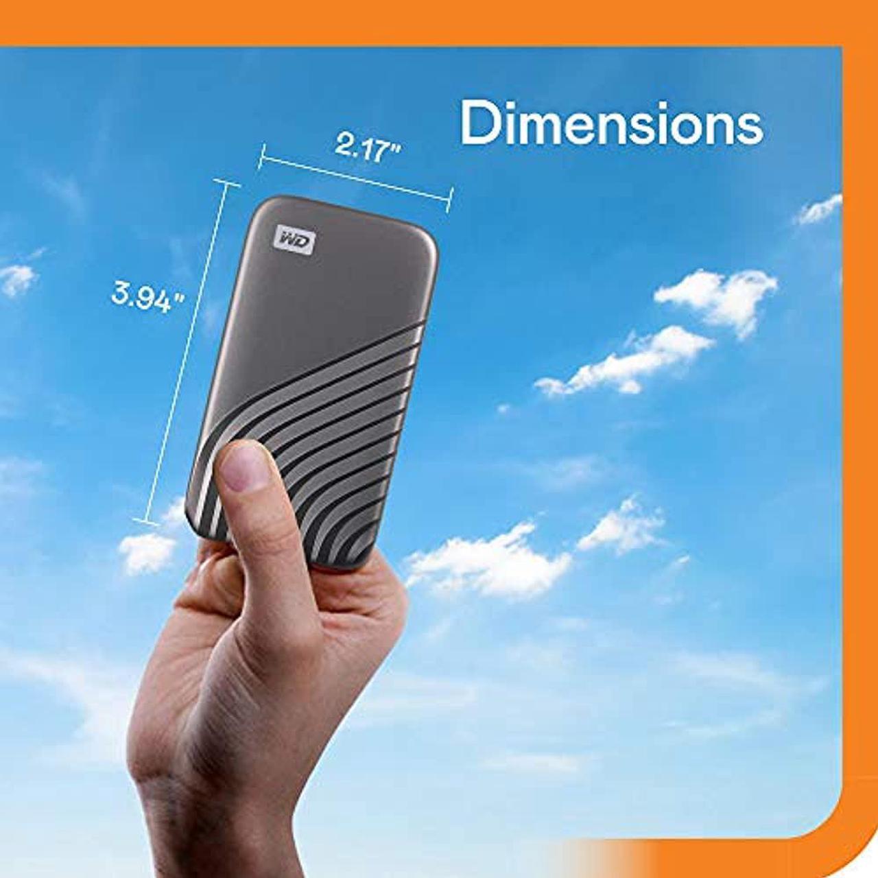Alt view image 2 of 13 - WD 1TB My Passport SSD External Portable Drive, Gray, Up to 1,050 MB/s - WDBAGF0010BGY-WESN