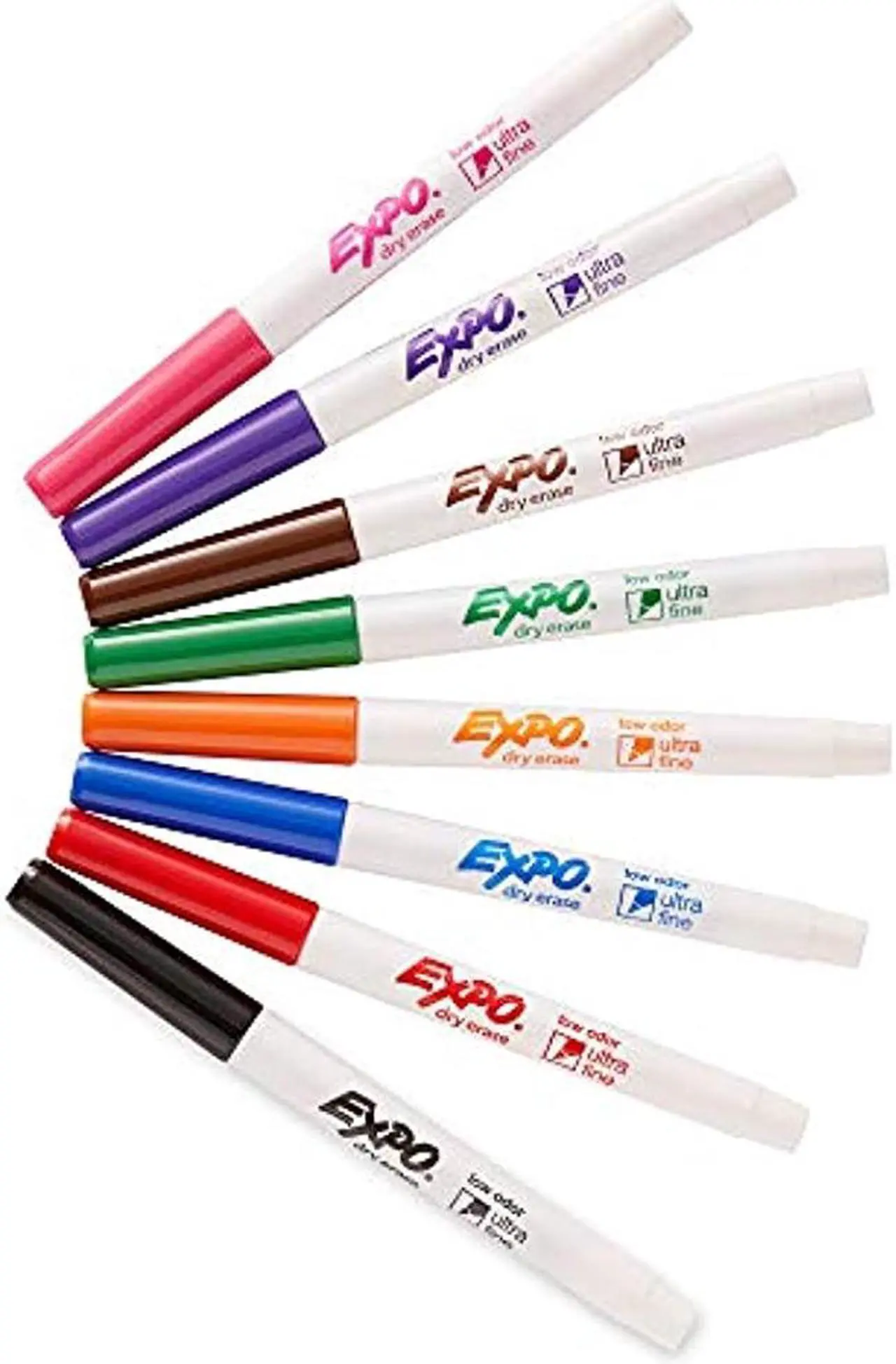 Alt view image 7 of 18 - EXPO 1884309 Low-Odor Dry-Erase Marker, Ultra Fine Point, Assorted, 8 per Set