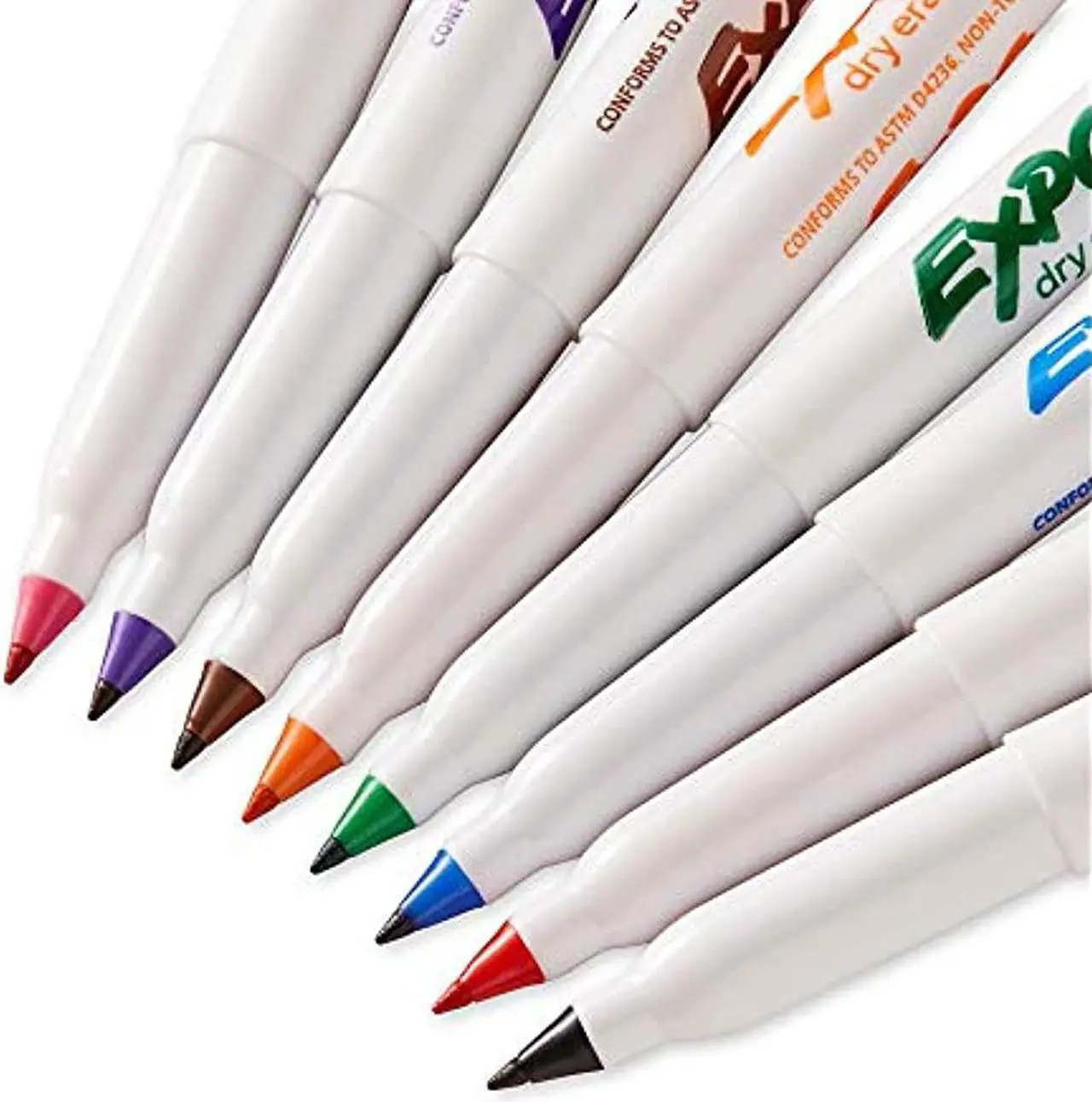 Alt view image 8 of 18 - EXPO 1884309 Low-Odor Dry-Erase Marker, Ultra Fine Point, Assorted, 8 per Set