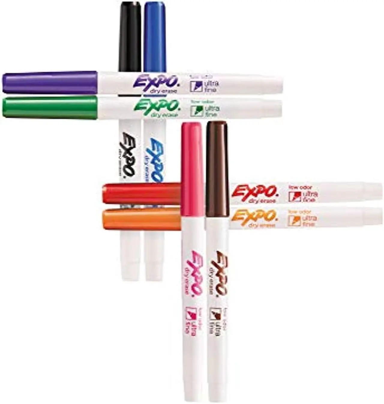 Alt view image 6 of 18 - EXPO 1884309 Low-Odor Dry-Erase Marker, Ultra Fine Point, Assorted, 8 per Set