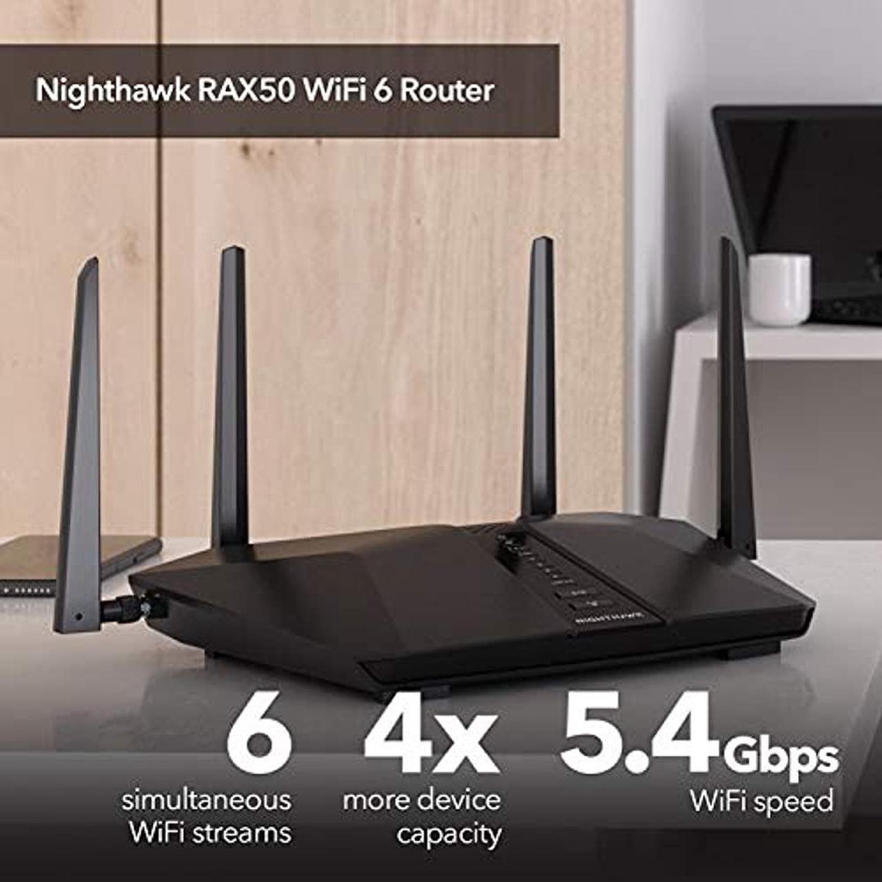Alt view image 9 of 20 - NETGEAR RAX50-100NAS Nighthawk AX5400 WiFi 6 Router