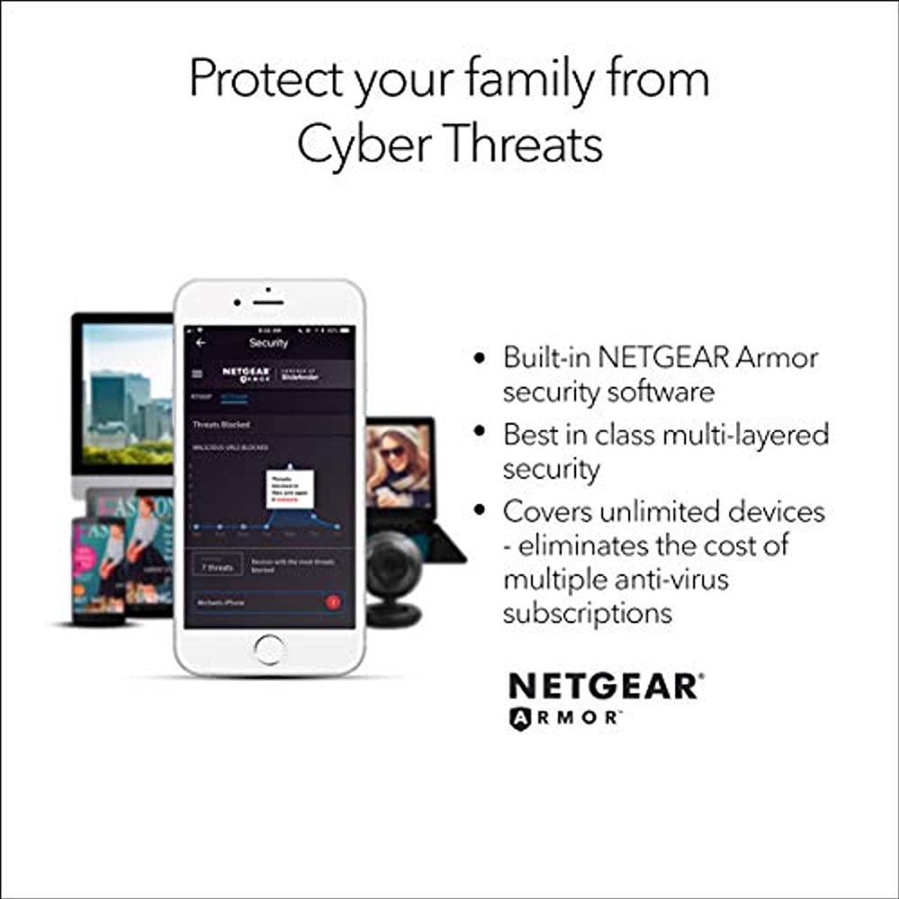 Alt view image 14 of 20 - NETGEAR RAX50-100NAS Nighthawk AX5400 WiFi 6 Router