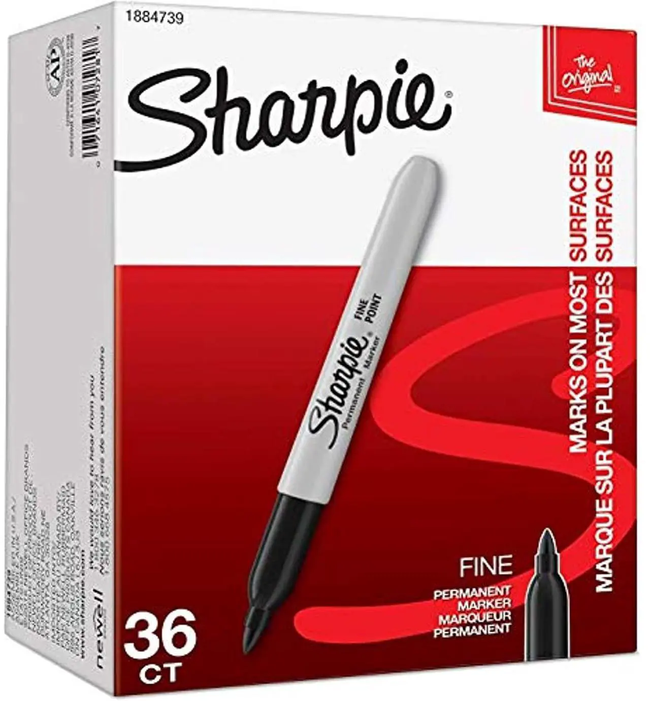 Alt view image 16 of 20 - Sharpie Fine Point Permanent Marker Black 36/Pack 1884739