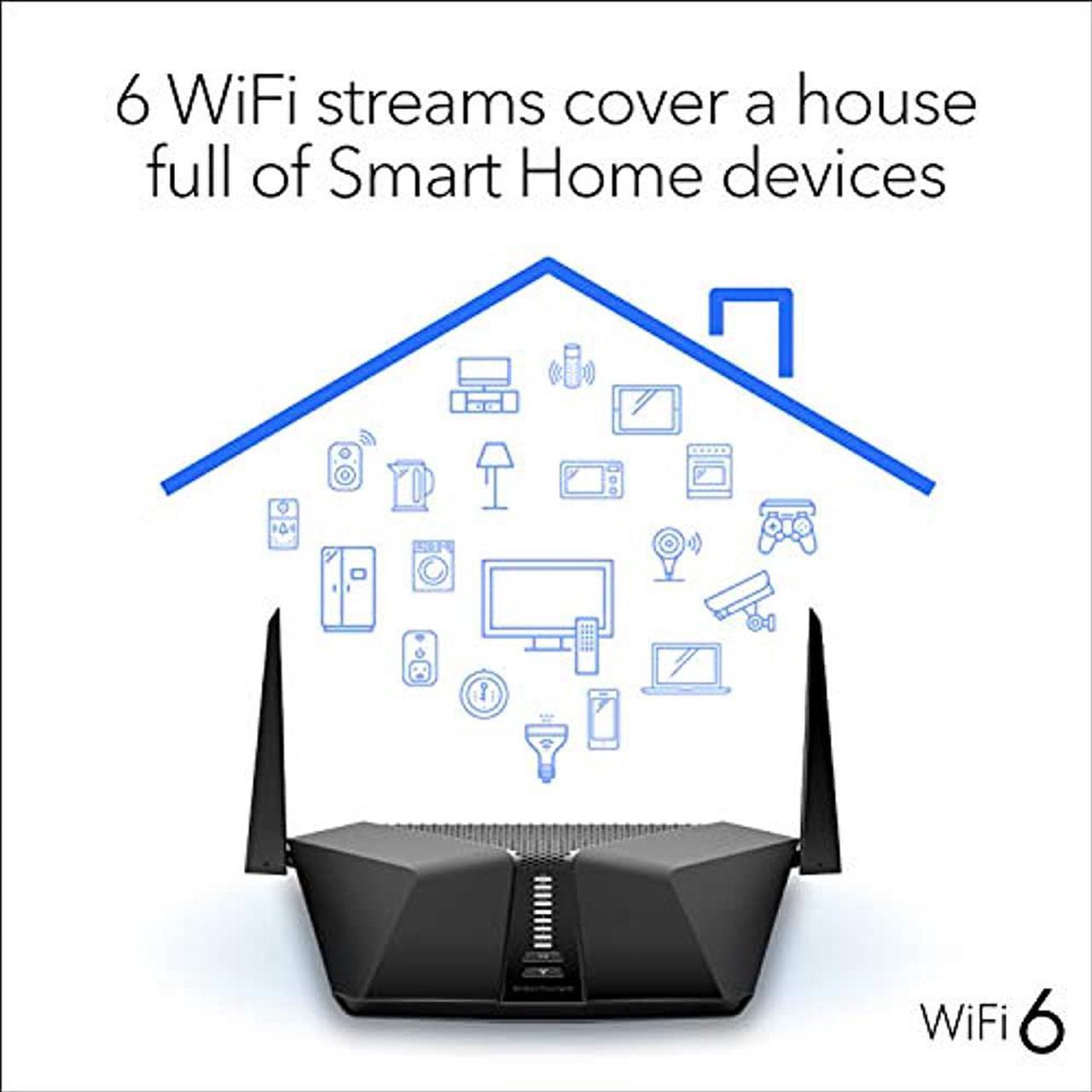 Alt view image 10 of 20 - NETGEAR RAX50-100NAS Nighthawk AX5400 WiFi 6 Router