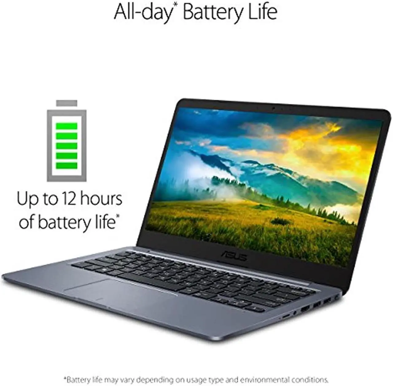 Alt view image 7 of 17 - ASUS Laptop L406 Thin and Light Laptop, 14” HD Display, Intel Celeron N4000 Processor, 4GB RAM, 64GB eMMC Storage, Wi-Fi 5, Windows 10, Microsoft 365, Slate Gray, L406MA-WH02 Notebook PC Computer
