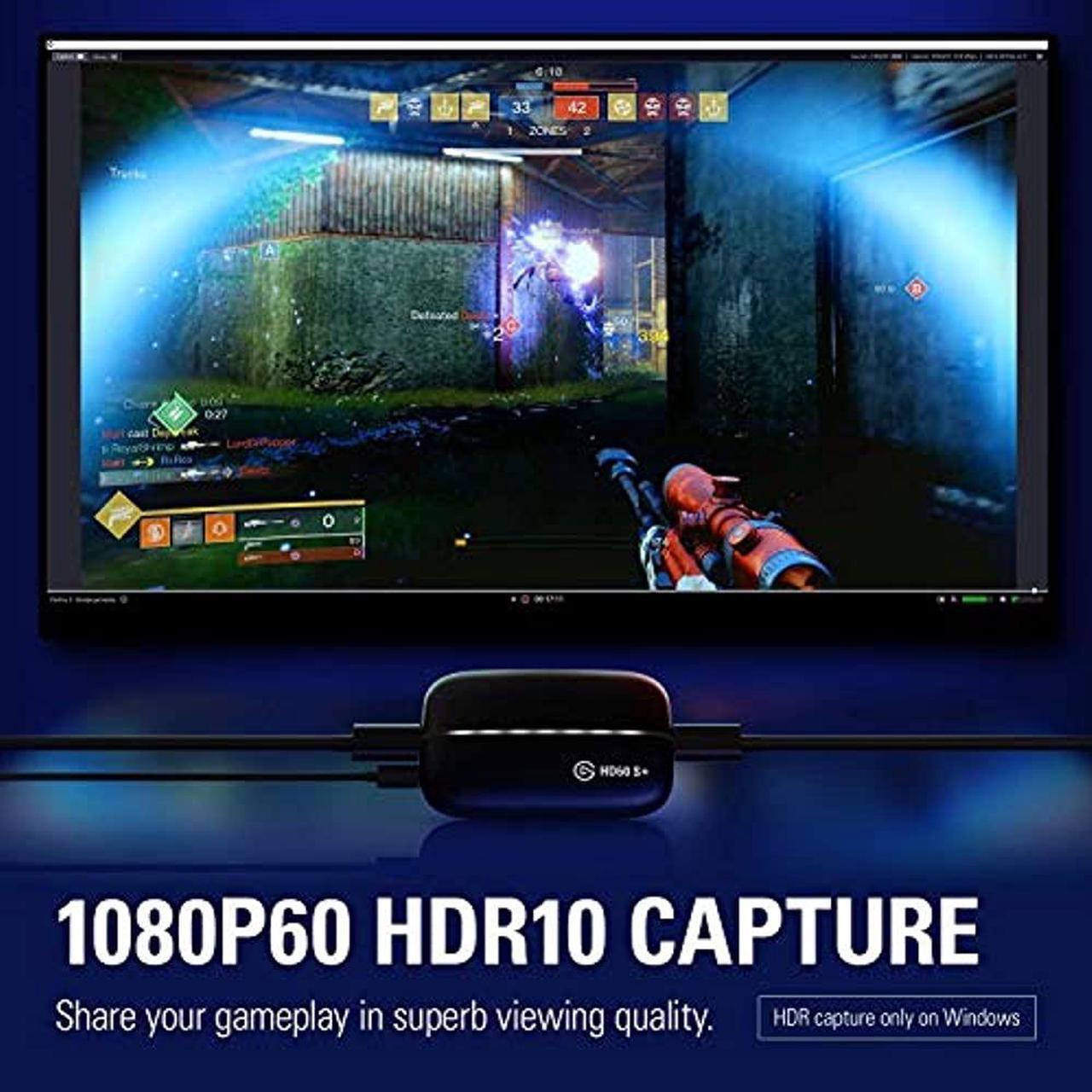 Alt view image 10 of 20 - Elgato HD60 S+, External Capture Card, Stream and Record in 1080p60 HDR10 or 4K60 HDR10 with ultra-low latency on PS5, PS4/Pro, Xbox Series X/S, Xbox One X/S, in OBS and more, works with PC and Mac