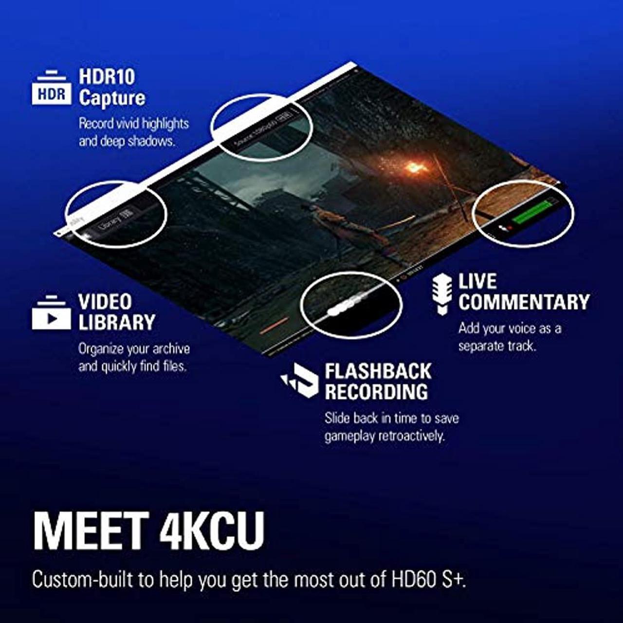 Alt view image 12 of 20 - Elgato HD60 S+, External Capture Card, Stream and Record in 1080p60 HDR10 or 4K60 HDR10 with ultra-low latency on PS5, PS4/Pro, Xbox Series X/S, Xbox One X/S, in OBS and more, works with PC and Mac